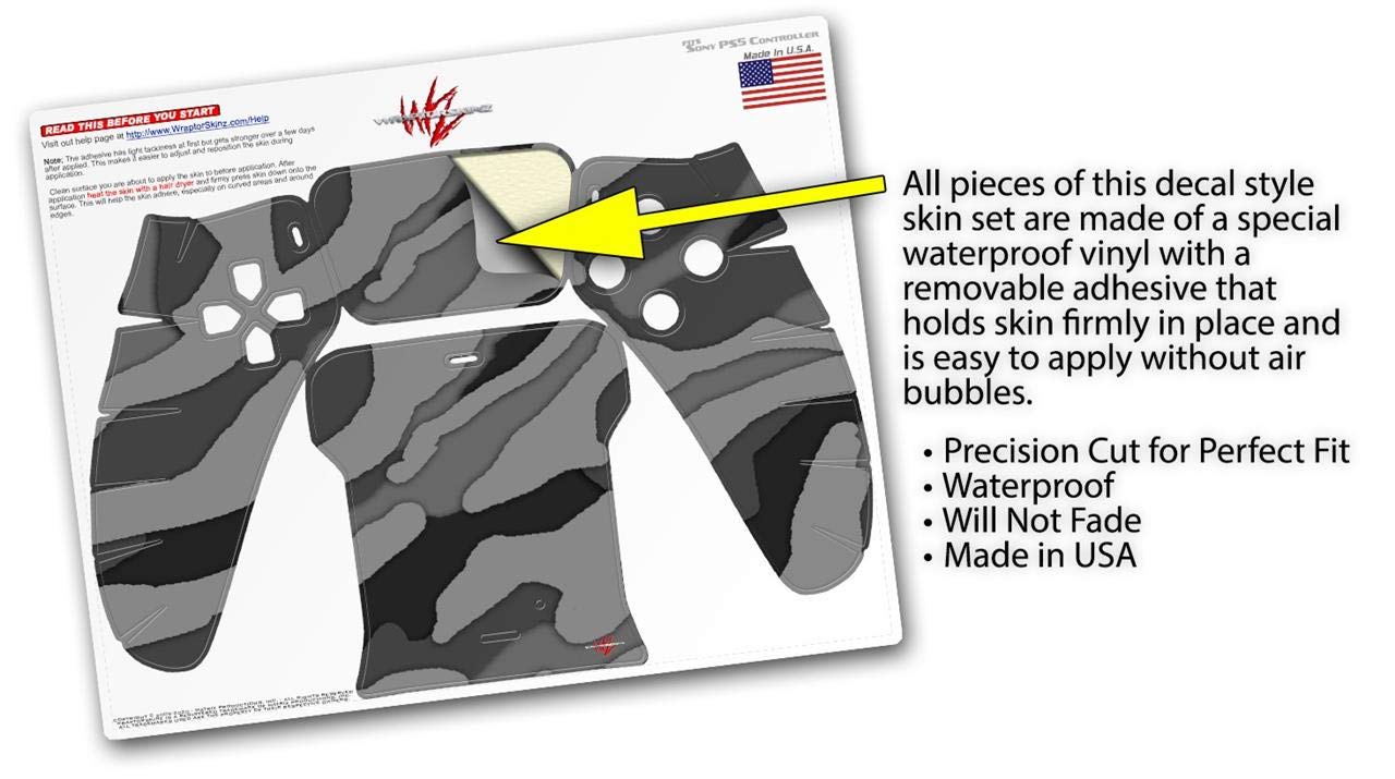 PS5 DualSense Controller Skin Wrap - Camouflage Gray for Gaming Protection