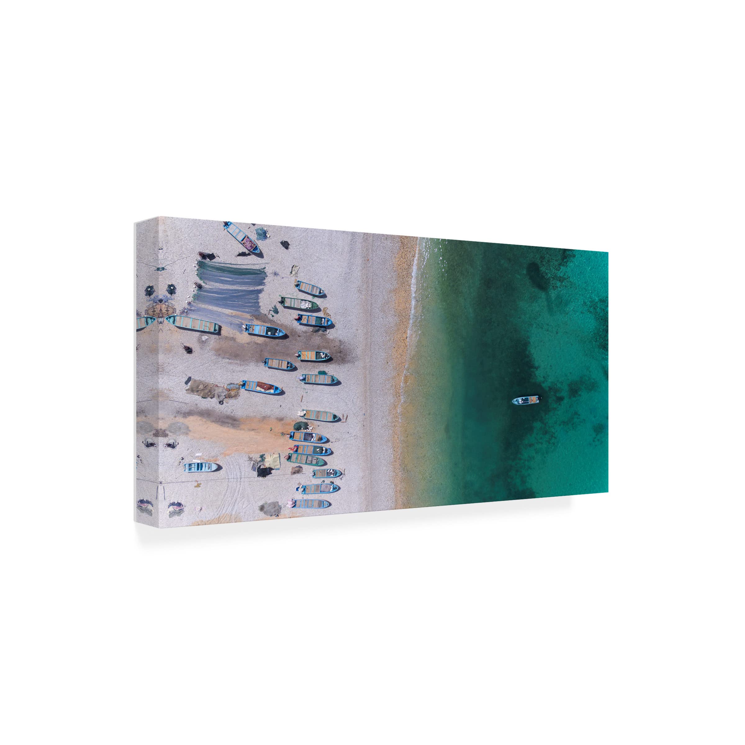 Trademark Fine Art 'Sea From The Sky' Canvas Wall Art Print by Haitham Al Farsi - Modern Ocean Landscape Painting for Living Room, Bedroom & Office Decor