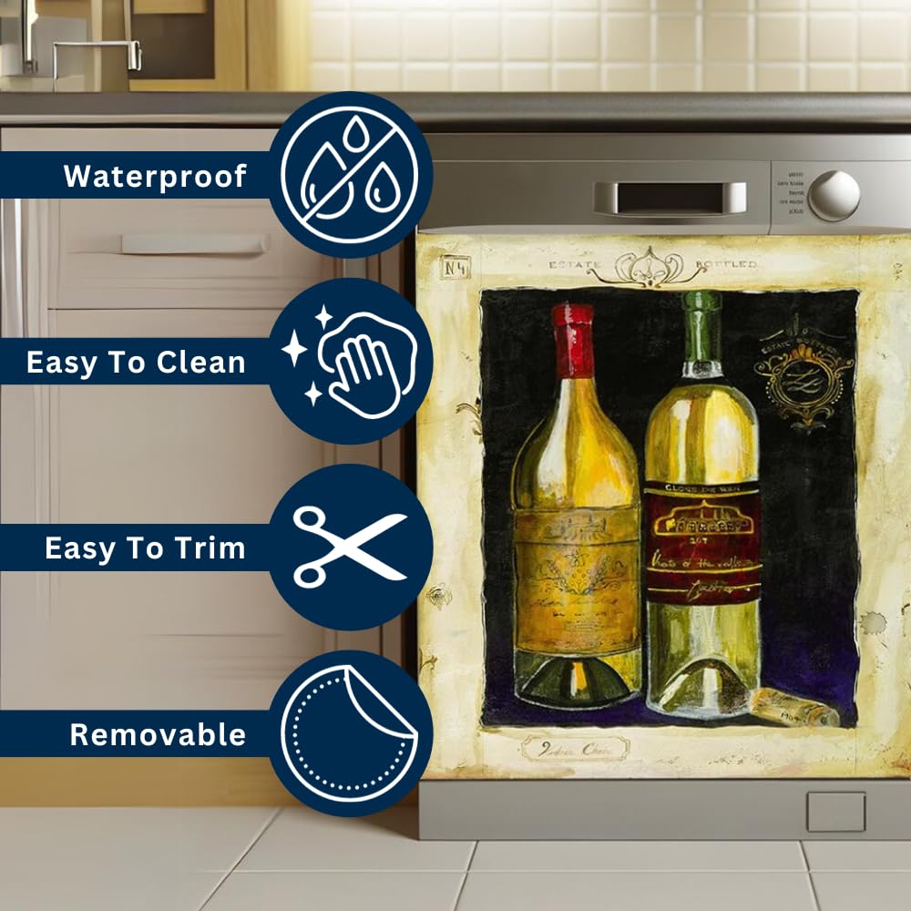 XOXO Magnetic Dishwasher Cover - Reusable 23.5”x26” Decorative Panel Decal for Kitchen Décor | Perfect for Home, Apartment & RV Dishwasher Front Panel Upgrade