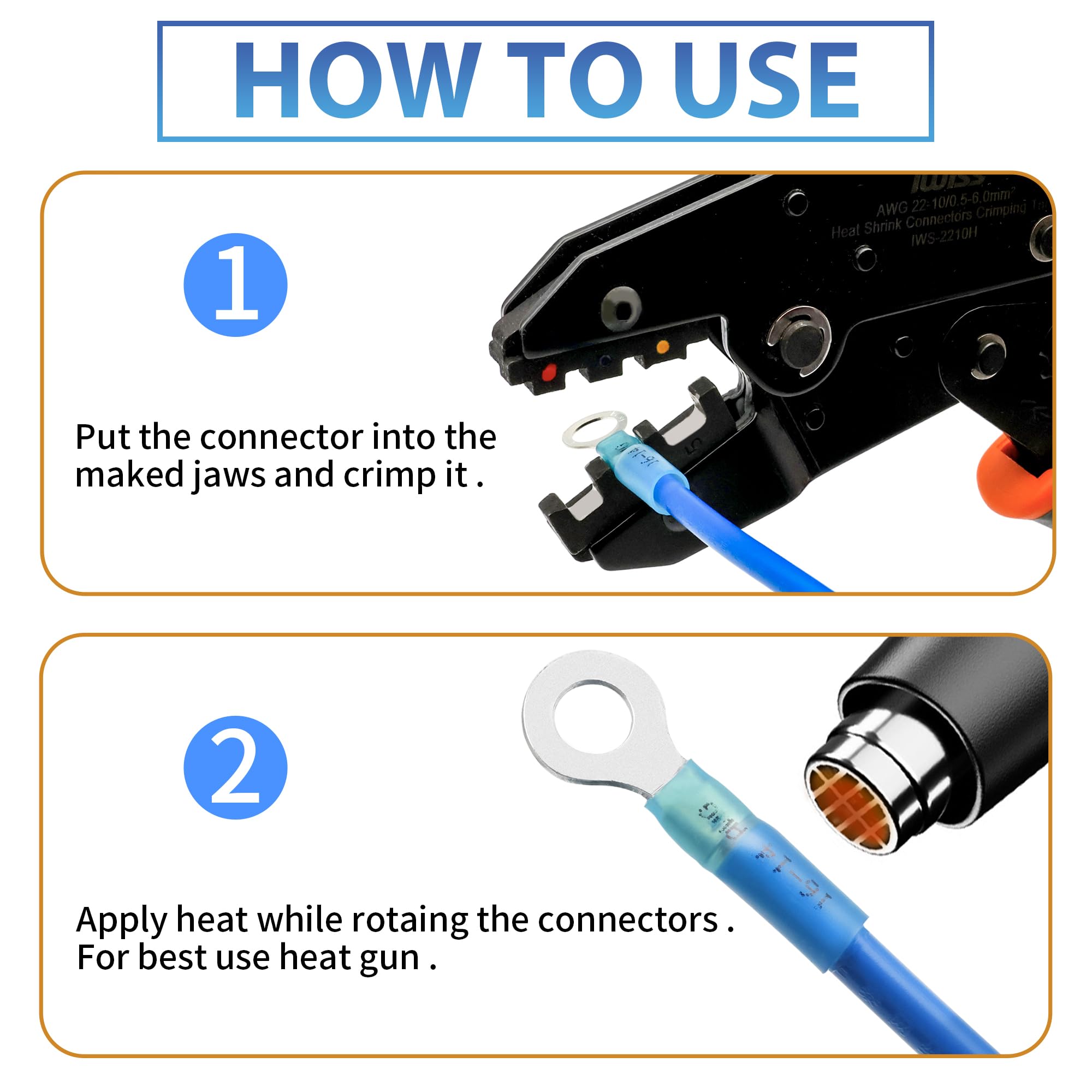 260Pcs Heat Shrink Wire Connectors Kit - Waterproof Electrical Terminals for Marine & Auto Wiring - DIY Electrical Projects