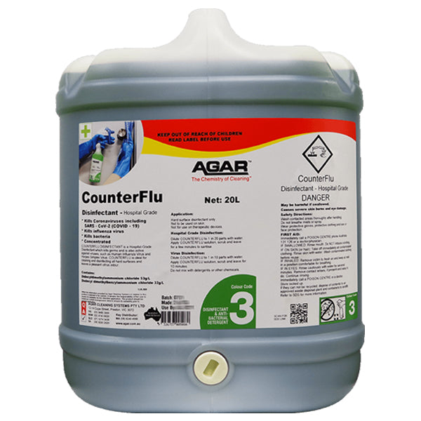 Agar CounterFlu Concentrated Hospital Grade Disinfectant | Citrus Scent | Kills 99.9% Germs | Ideal for Hospitals, Clinics & Home Use