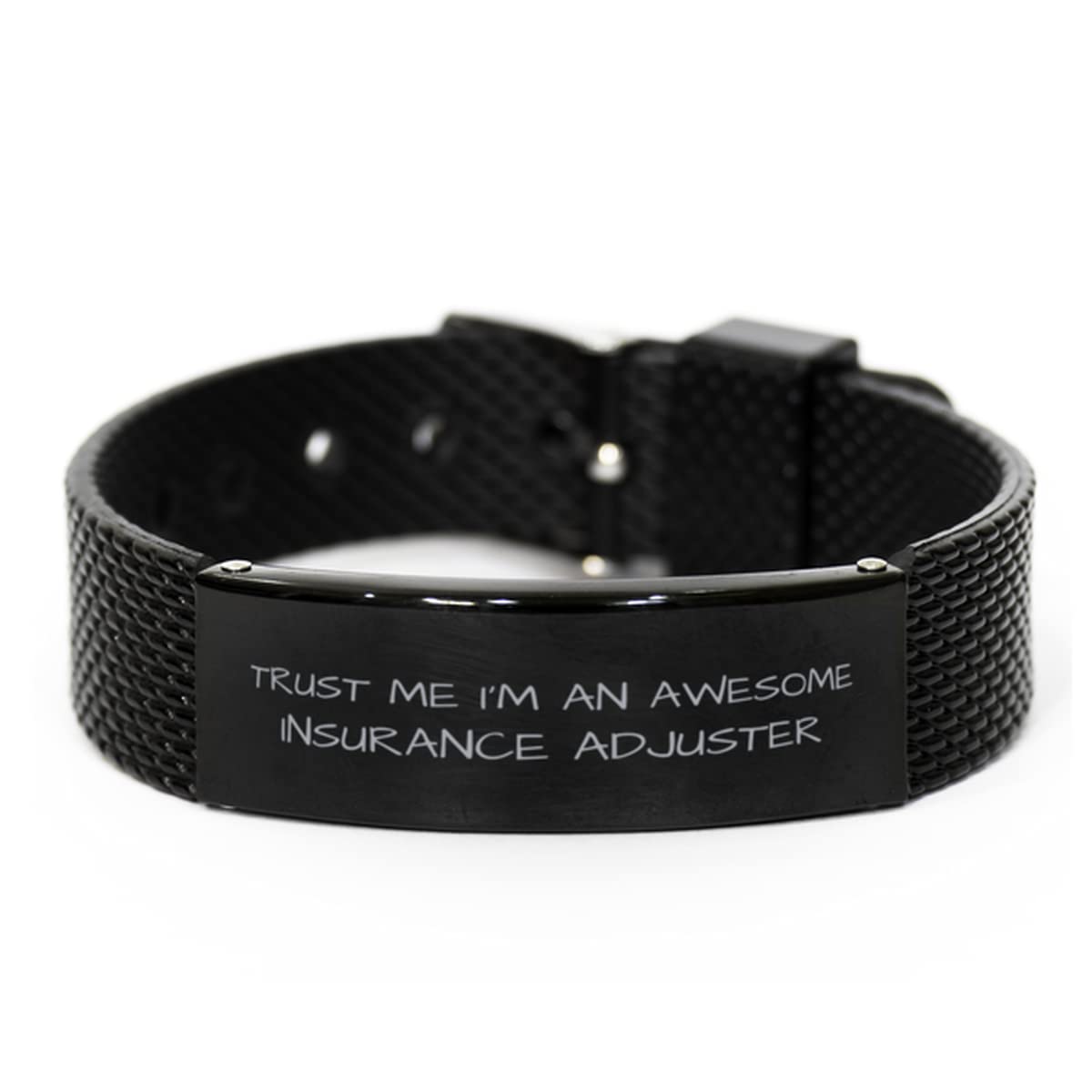 Funny Insurance Adjuster Black Shark Mesh Bracelet - Best Humorous Gift for Men & Women | Birthday, Christmas, Work Appreciation Present | Durable Stainless Steel Wristband for Daily Wear & Office Use