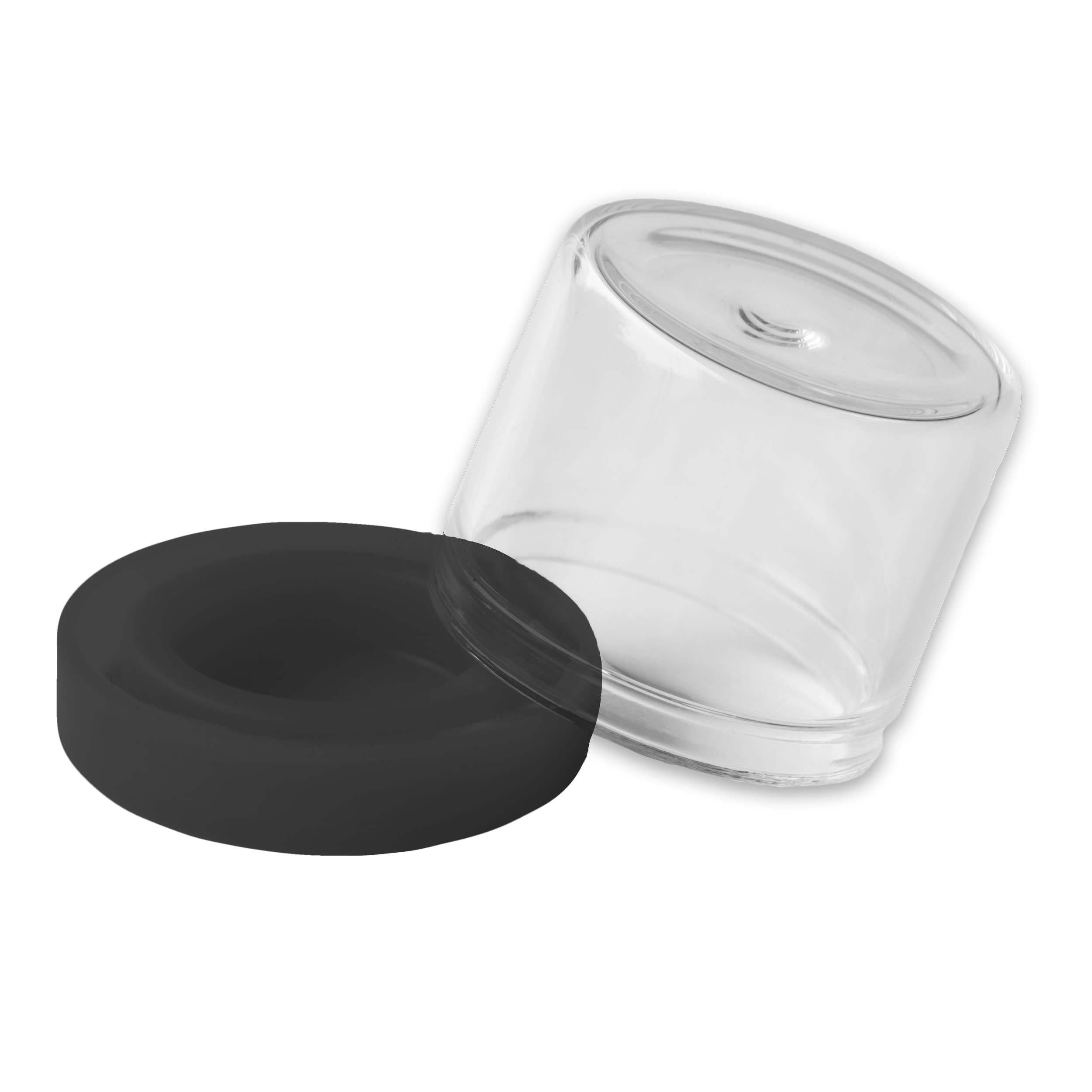 100-Pack 6ml Round Glass Jars with Silicone Lids - Airtight Concentrate Containers for Essential Oils, Waxes, Balms & Cosmetics Storage - Perfect for DIY Beauty Products, Travel Kits & Home Organization (Black)