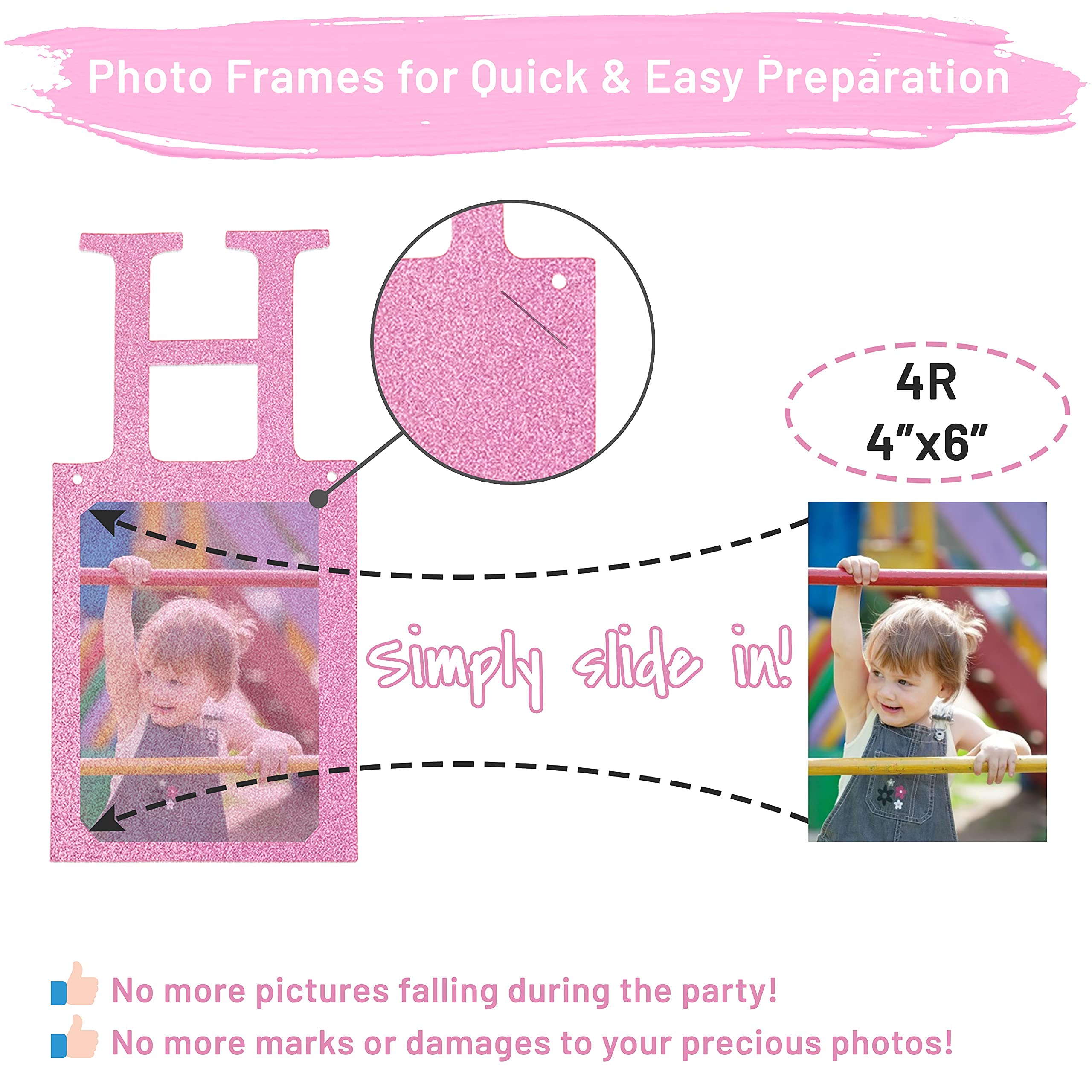 Sweet 16 Birthday Party Decorations - Purple Pre-Assembled Photo Banner with 16 Card Frames | Happy 16th Birthday Decor for Girls | Perfect for Sweet Sixteen Parties, Photo Booths & Milestone Celebrations