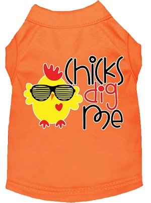 Chicks Dig Me Funny Dog T-Shirt - Soft Cotton Pet Apparel in Multiple Colors - Perfect for Dog Lovers & Pet Costume Parties