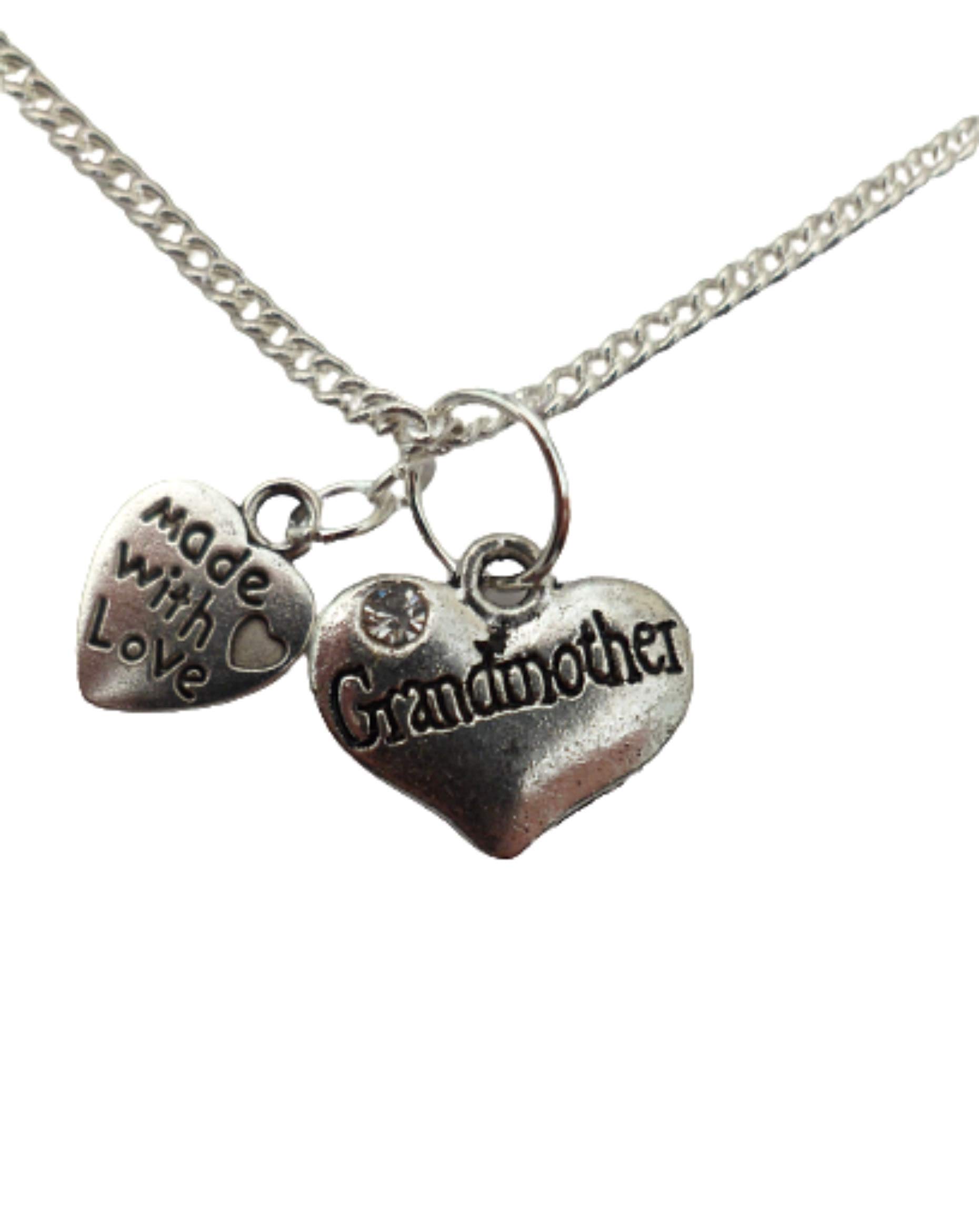 Sterling Silver Plated Heart Necklace for Grandma - Elegant Jewelry Gift with Gemstone Charm, Perfect for Mother's Day, Birthday & Anniversary Gifts - Express Your Love with This Thoughtful Keepsake
