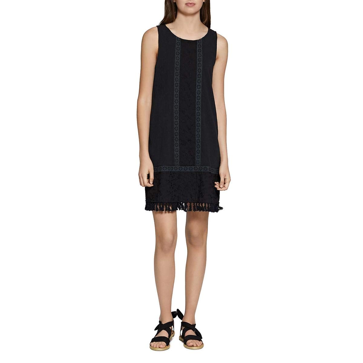Sanctuary Women's Alicia Crochet Embroidered Casual Dress - Black Size L | Flowy Summer Dress for Beach, Vacation & Boho Style Outfits