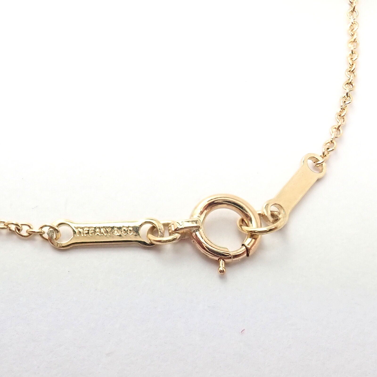 Authentic Tiffany & Co Peretti 18k Yellow Gold Vintage Bean Necklace - 14.5 Inch Elegant Jewelry for Women, Perfect Gift for Anniversary, Birthday & Special Occasions