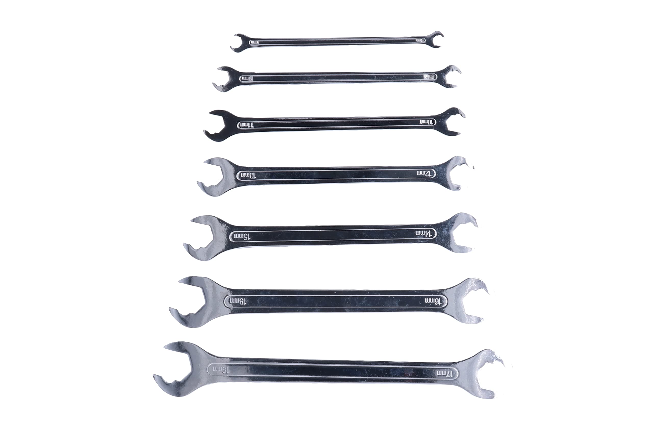 Ultra-Thin Laser 8521 Ratcheting Wrench Set - 7 Piece Professional Spanner Kit for Automotive Repair & Home Maintenance | Compact Design for Tight Spaces