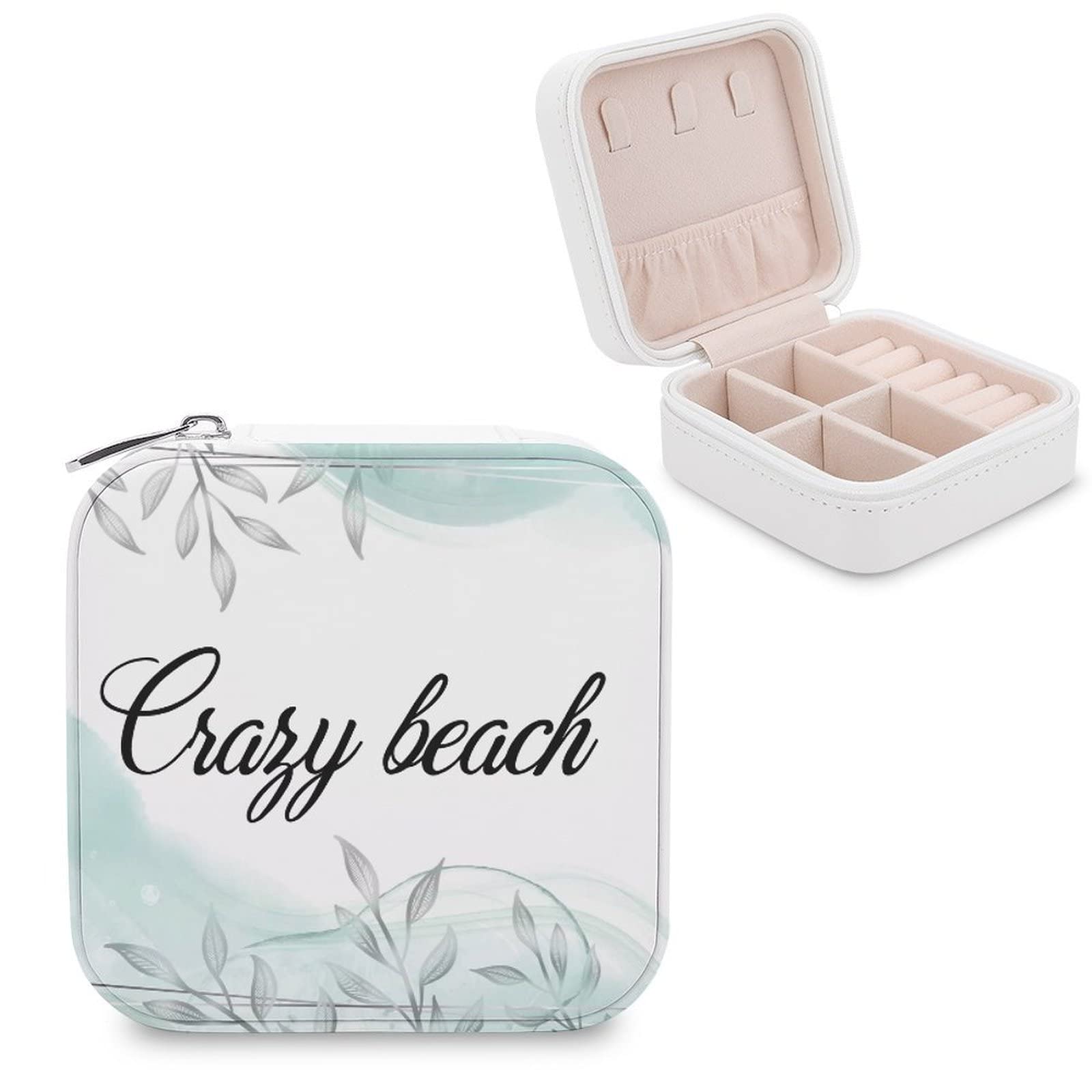 Elegant Small Jewelry Box - Portable Travel Organizer & Display Case for Rings, Earrings, Necklaces | Perfect Gift for Women & Girls | Great for Travel, Home Storage & Beach Vacations