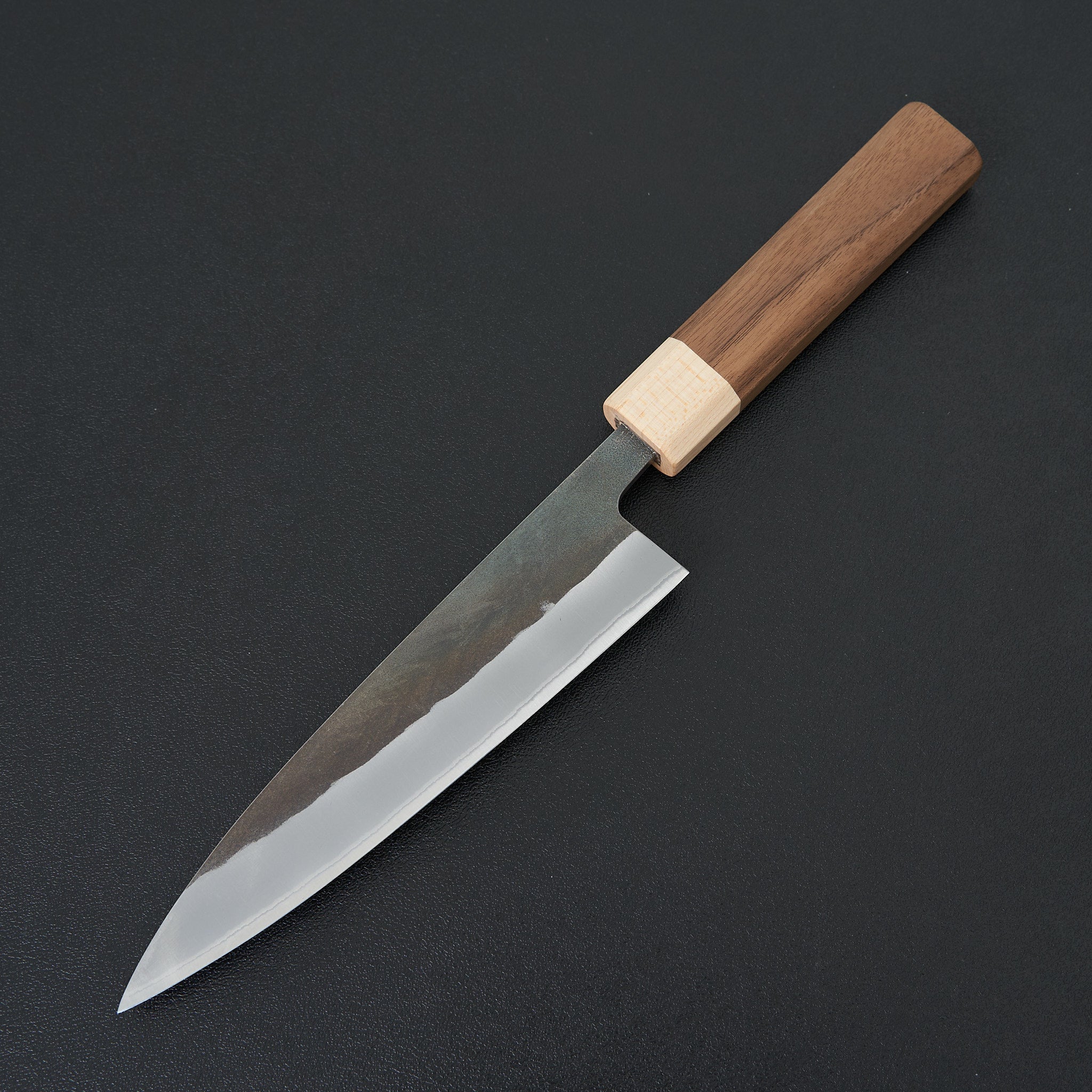 Hitohira TD Blue #2 Stainless Clad Kurouchi Gyuto 165mm Japanese Chef Knife with Walnut Handle - Perfect for Sushi, Meat Cutting & Professional Kitchen Use