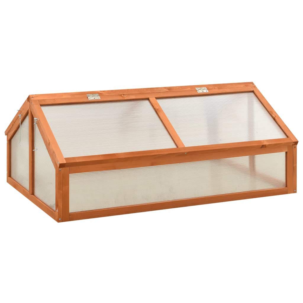 vidaXL Solid Firwood Greenhouse for Lawn & Garden - Cold Frame Planter in Orange/Gray - Perfect for Seed Starting, Plant Protection & Outdoor Gardening