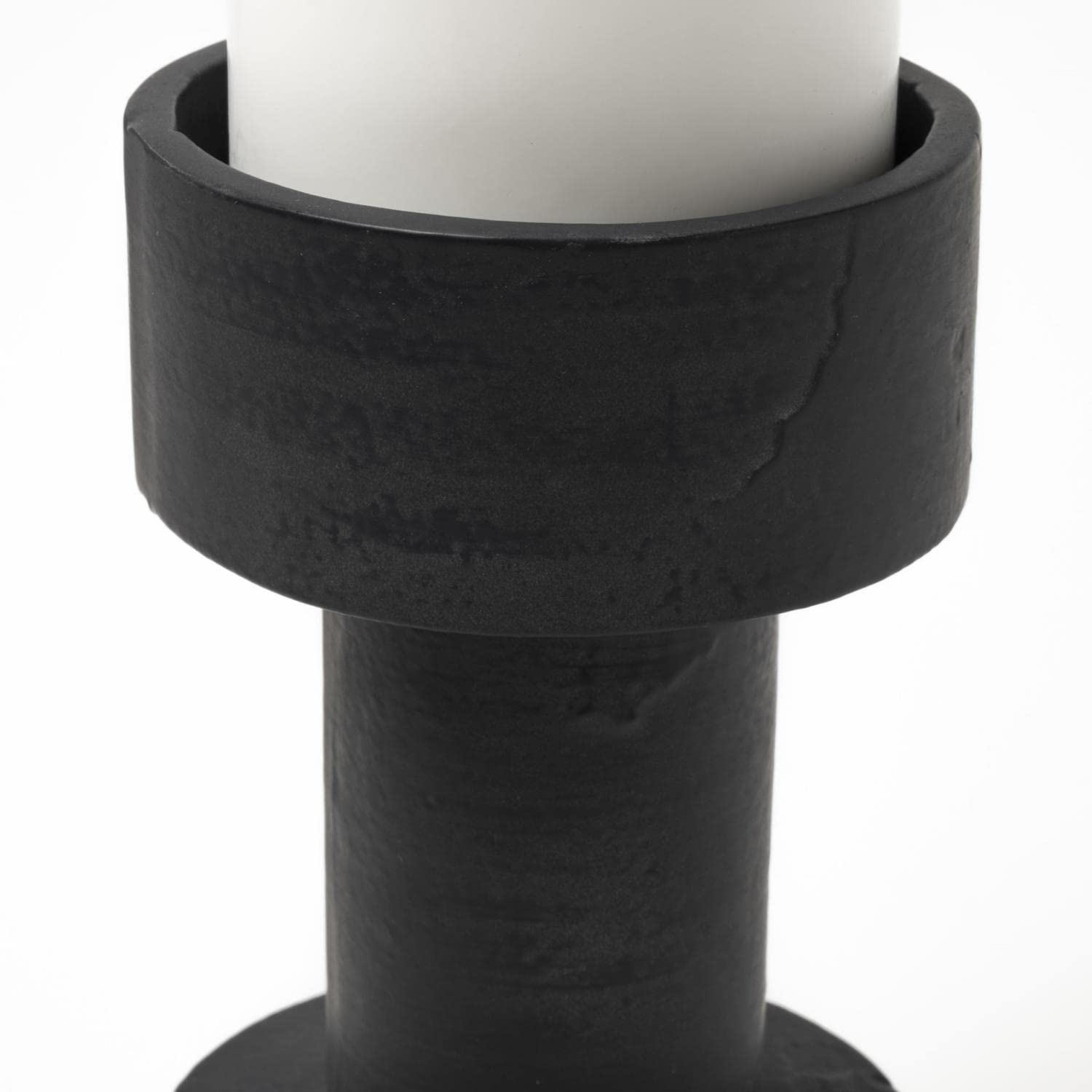 Mercana Bolton Black Metal Table Candle Holders Set of 2 - Modern Decorative Candle Stand for Dining Table, Coffee Table, and Home Decor - Perfect for Romantic Dinners, Weddings, and Centerpieces