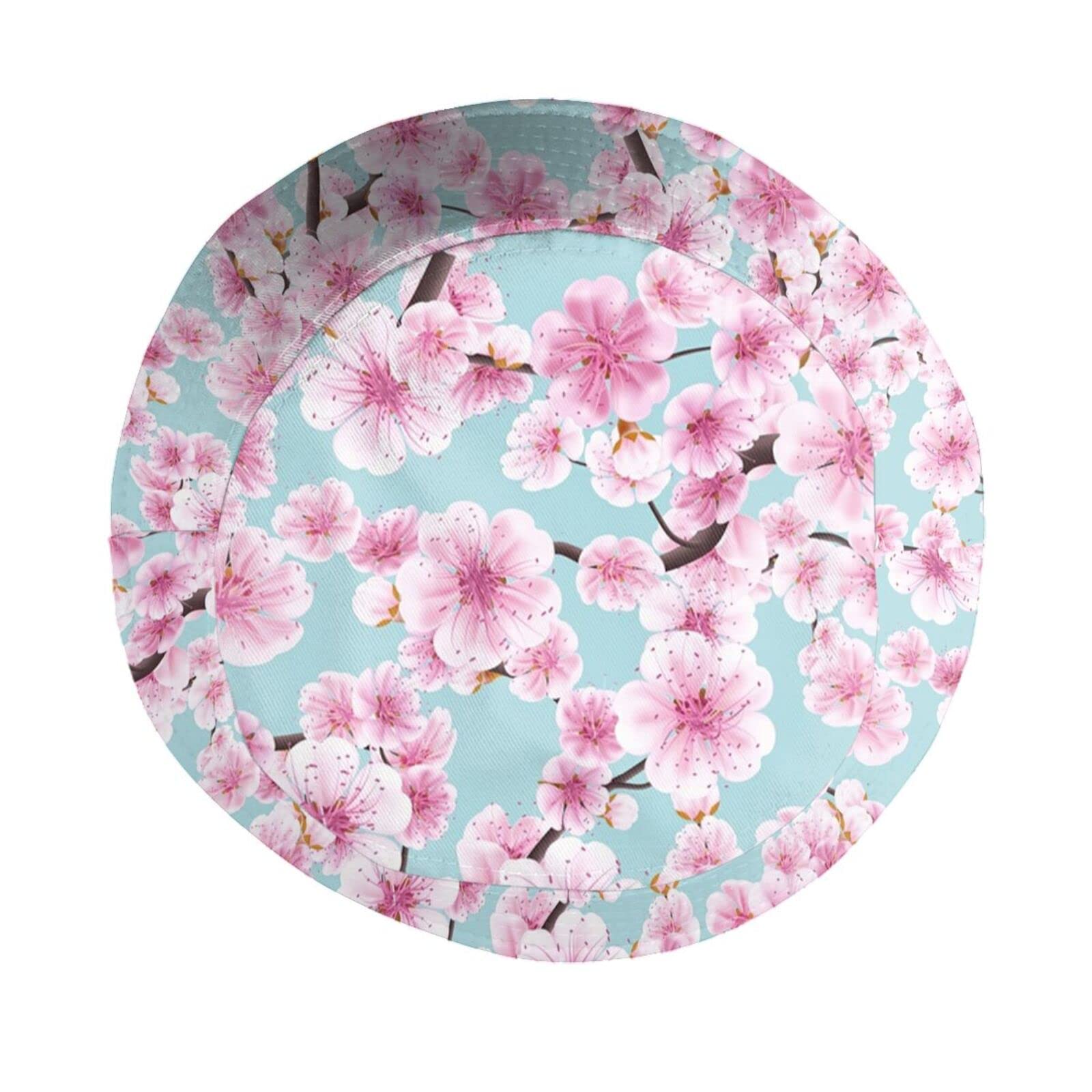 KiuLoam Pink Cherry Blossom Unisex Bucket Hat - Packable Fisherman Hat for Outdoor Summer Travel, Hiking & Beach | Sun Protection for Men & Women | Perfect for Picnics, Festivals & Vacation