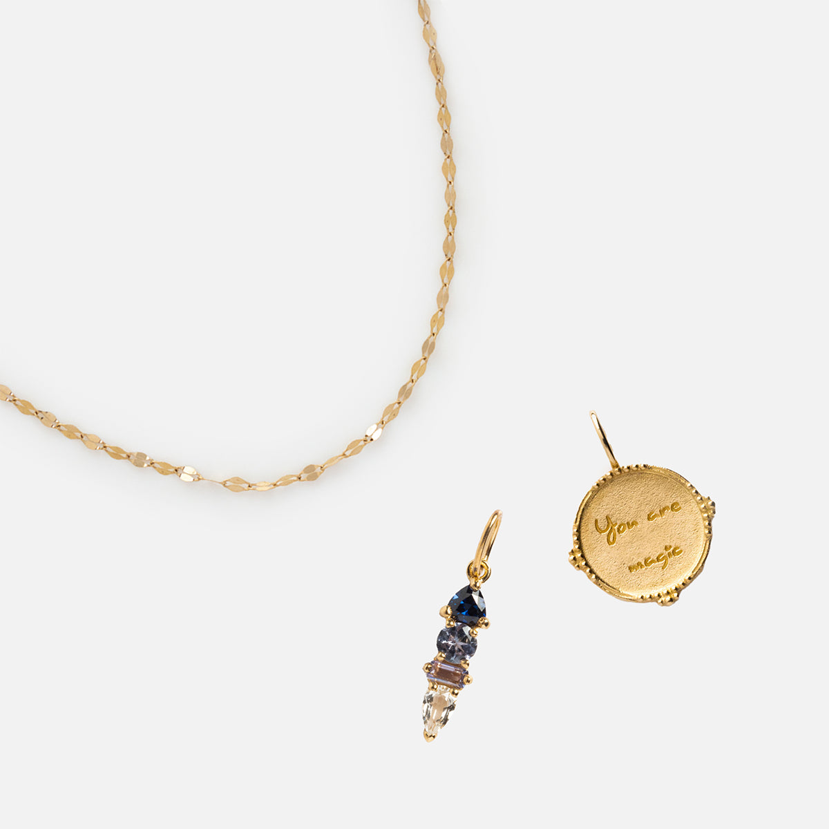 Solid Gold Personalized 'You Are Magic' Charm Necklace Gift Set - Perfect for Birthday, Anniversary & Valentine's Day Gifts