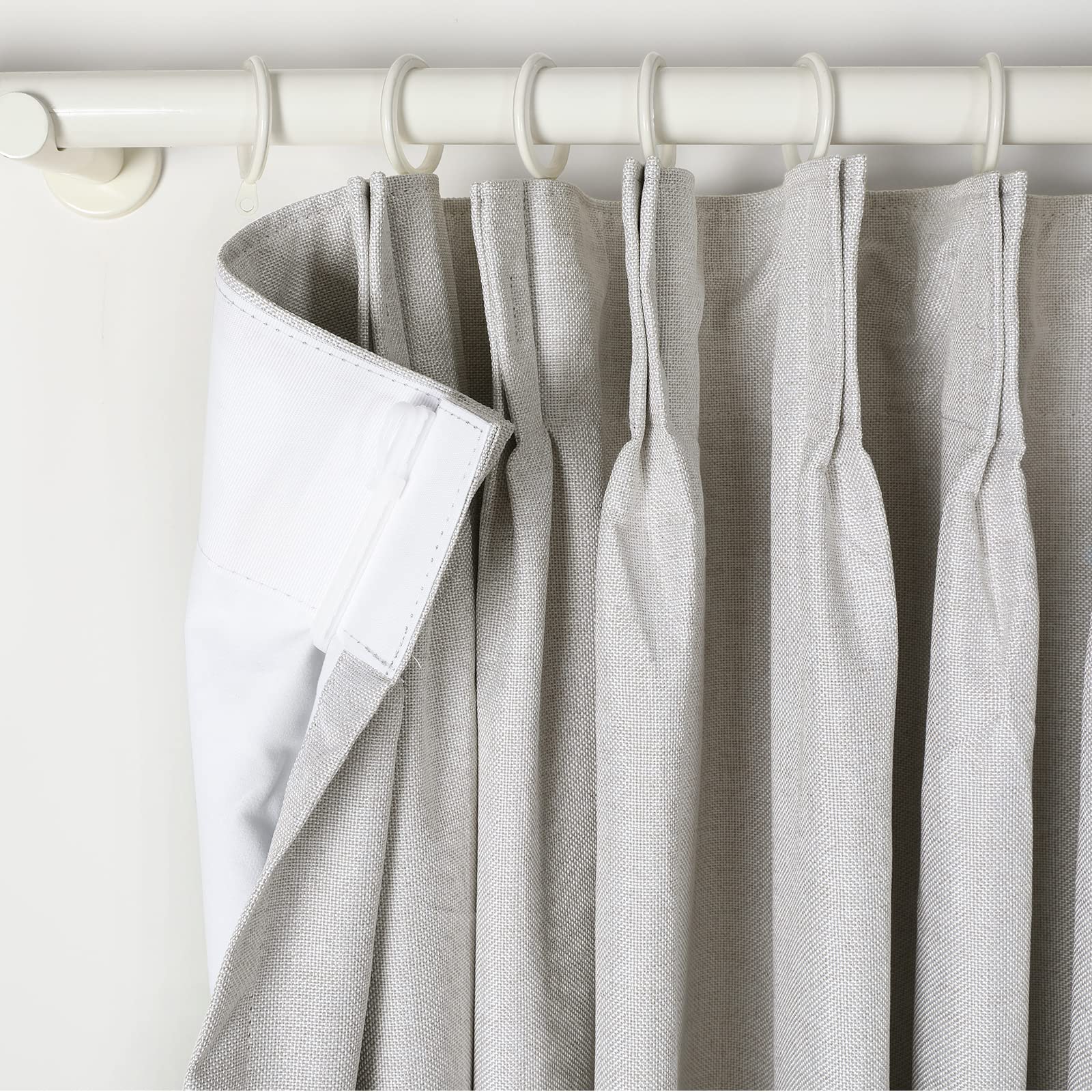 TWOPAGES Beige Pinch Pleated Blackout Curtains for Bedroom - Thermal Insulated Linen Blend Drapes, Set of 2 Panels (58x84 Inches) - Perfect for Privacy, Light Blocking & Window Treatment in Living Room, Nursery or Home Office