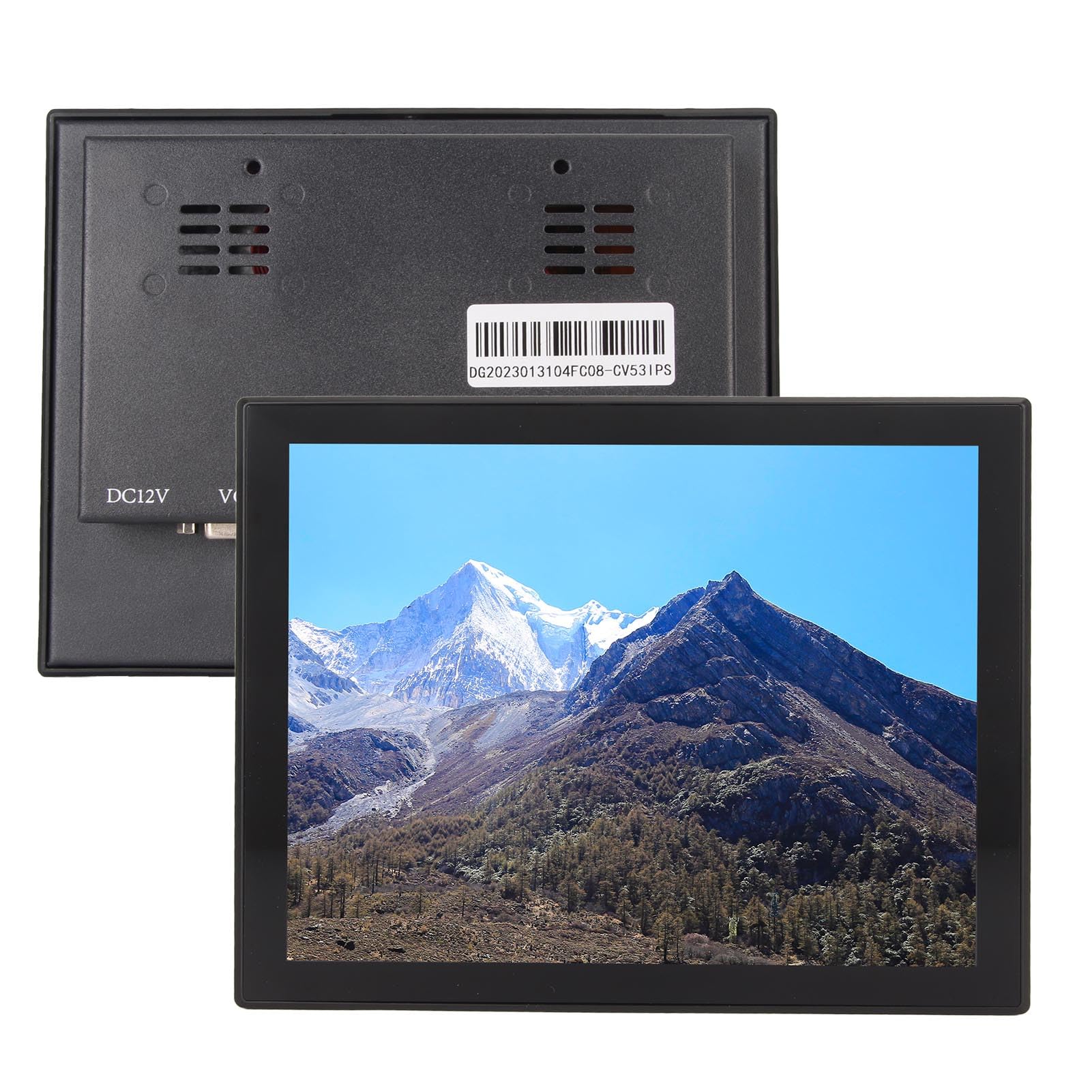 8 Inch Touchscreen Monitor with Capacitive Multi-Touch & LED Backlit Display - 1024x768 Resolution, VGA Inputs (US Plug) - Ideal for Supermarket POS, Restaurant Kiosks, Retail Displays & Digital Signage