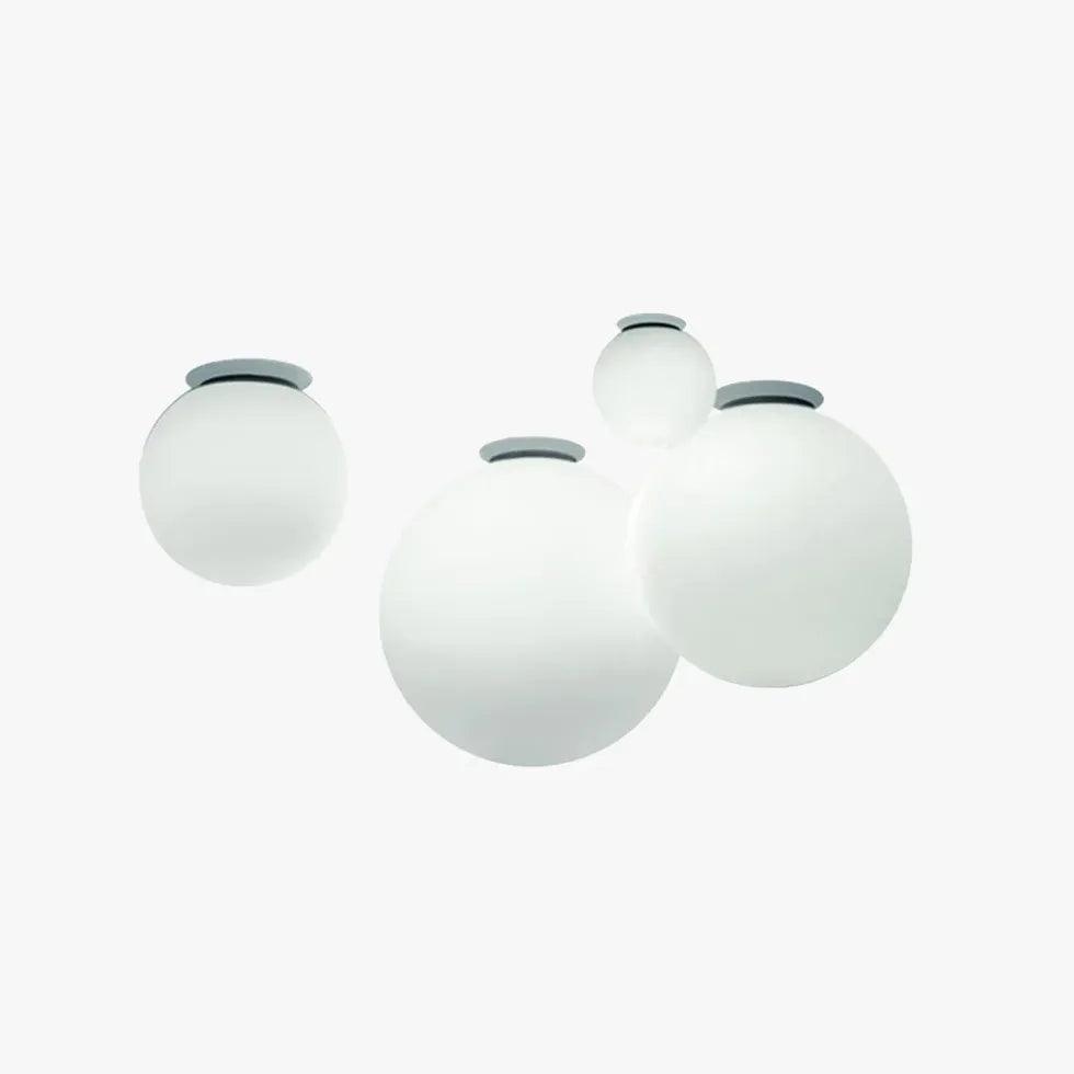 Modern White Spherical Glass Ceiling Light Fixture for Hallway, Living Room & Bedroom - Elegant LED Lighting for Home Decor
