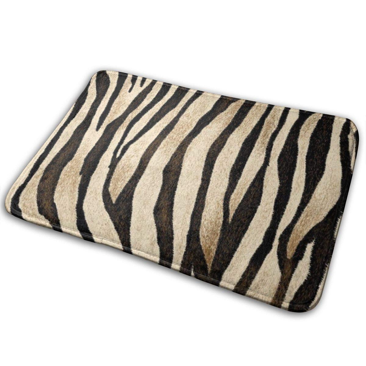 HAIDILON Non-Slip Zebra Print Bath Mat - Super Absorbent Soft Bathroom Rug for Shower, Kitchen, Bedroom & Laundry Room - Machine Washable Home Decor