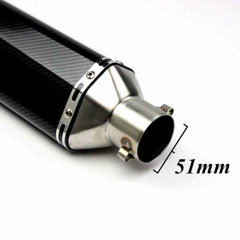 Stainless Steel Motorcycle Slip-On Muffler for 51mm Exhaust - Universal Fit for Performance Upgrade
