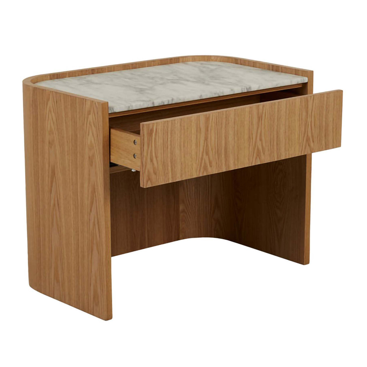 Globe West Elsie Bedside Table - Modern Nightstand with Storage Drawer for Bedroom, Living Room & Office - Stylish Wooden End Table with Shelf