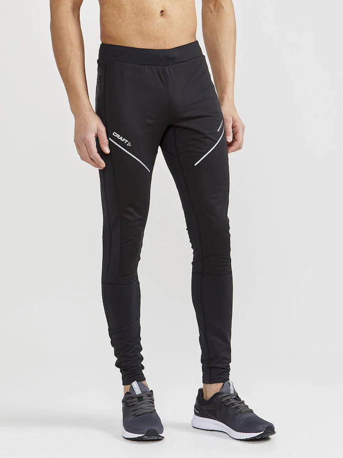 CRAFT ADV Essence Wind Tights for Men - Lightweight Running & Cycling Compression Pants for Cold Weather Training