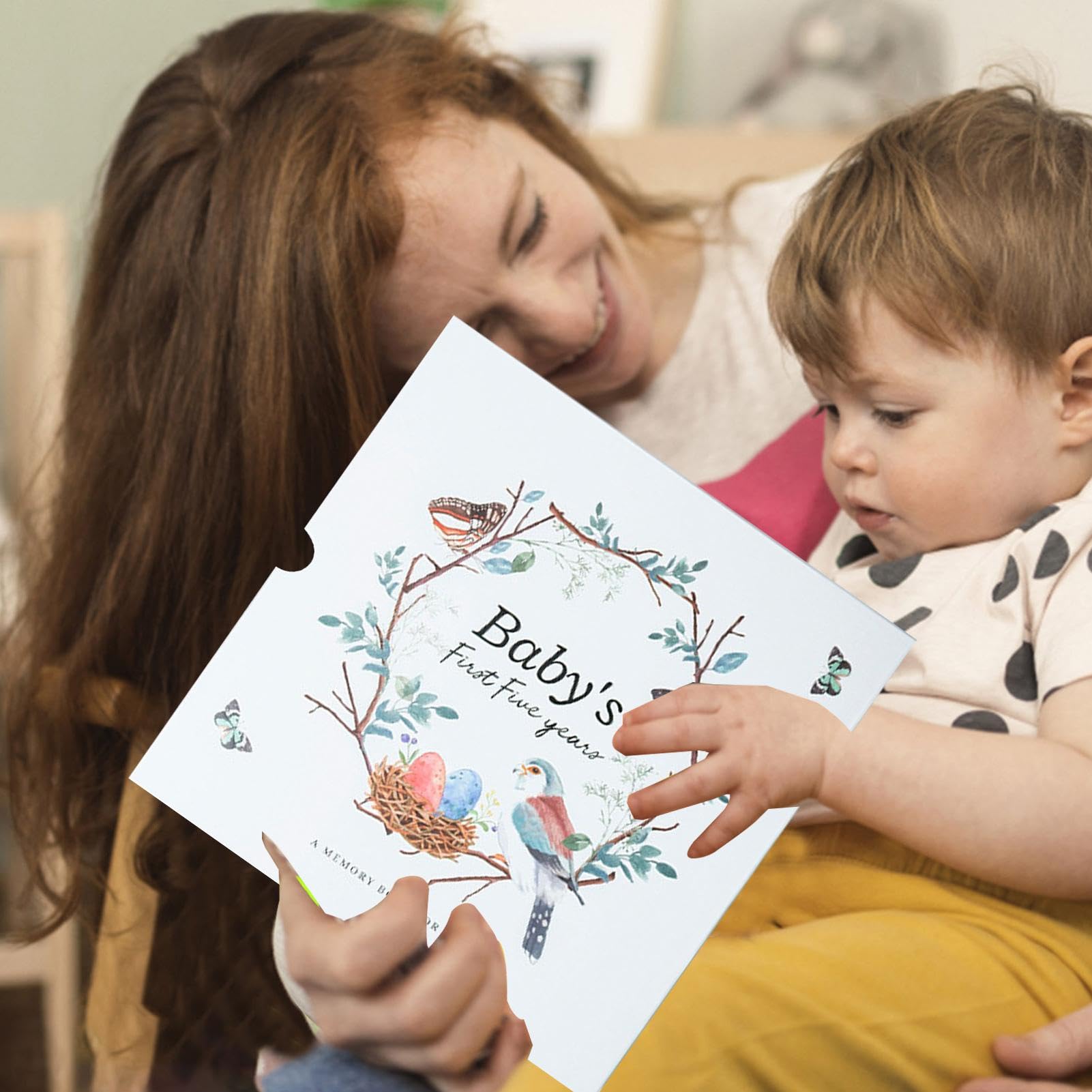 Baby Milestone Book & Scrapbook - Gender Neutral Photo Album for First 5 Years | New Parent Baby Journal, Childhood Memory Book | Perfect for Baby Showers, 1st Birthday Gifts & Family Keepsakes