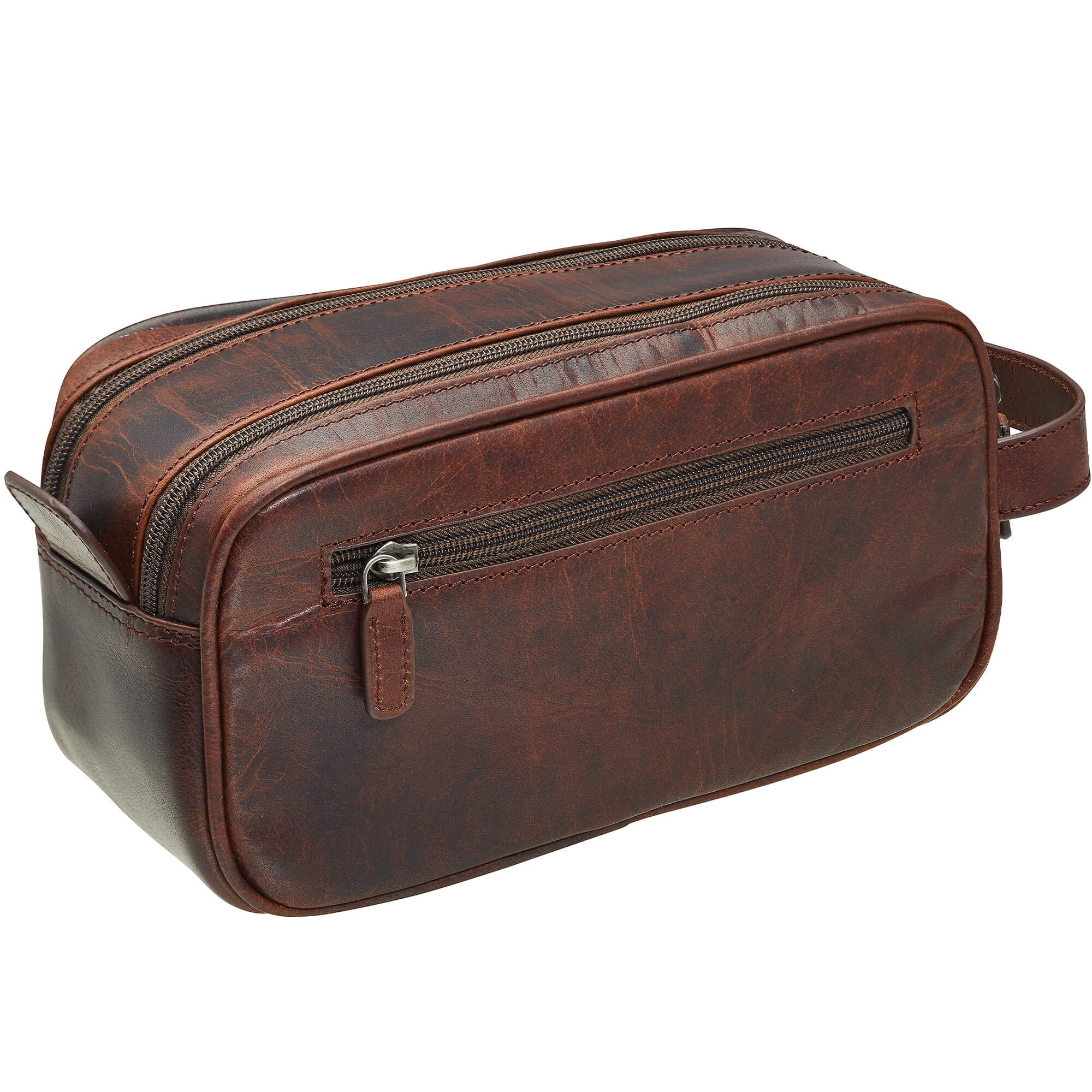 Mancini Buffalo Dual Top Zipper Toiletry Bag for Men & Women - Waterproof Travel Cosmetic Organizer - Perfect for Gym, Business Trips & Vacation Essentials Storage