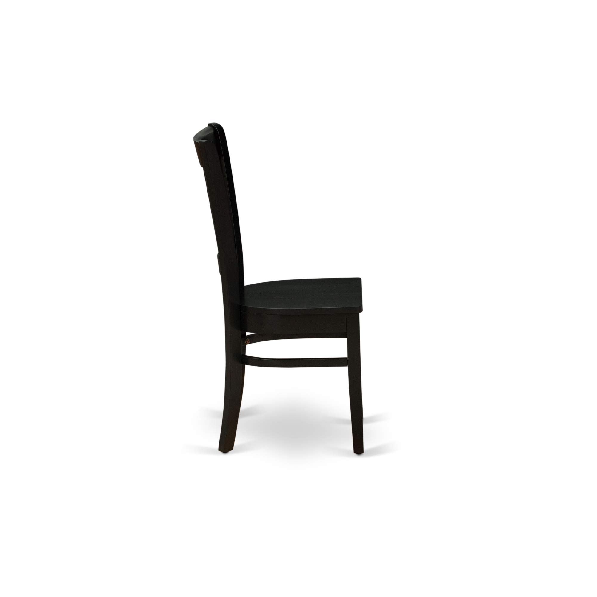 East West Furniture DUVA5-BLK-W 5-Piece Black Dining Room Set with 36x60 Inch Rectangle Table & 4 Chairs - Perfect for Small Kitchens & Compact Dining Spaces