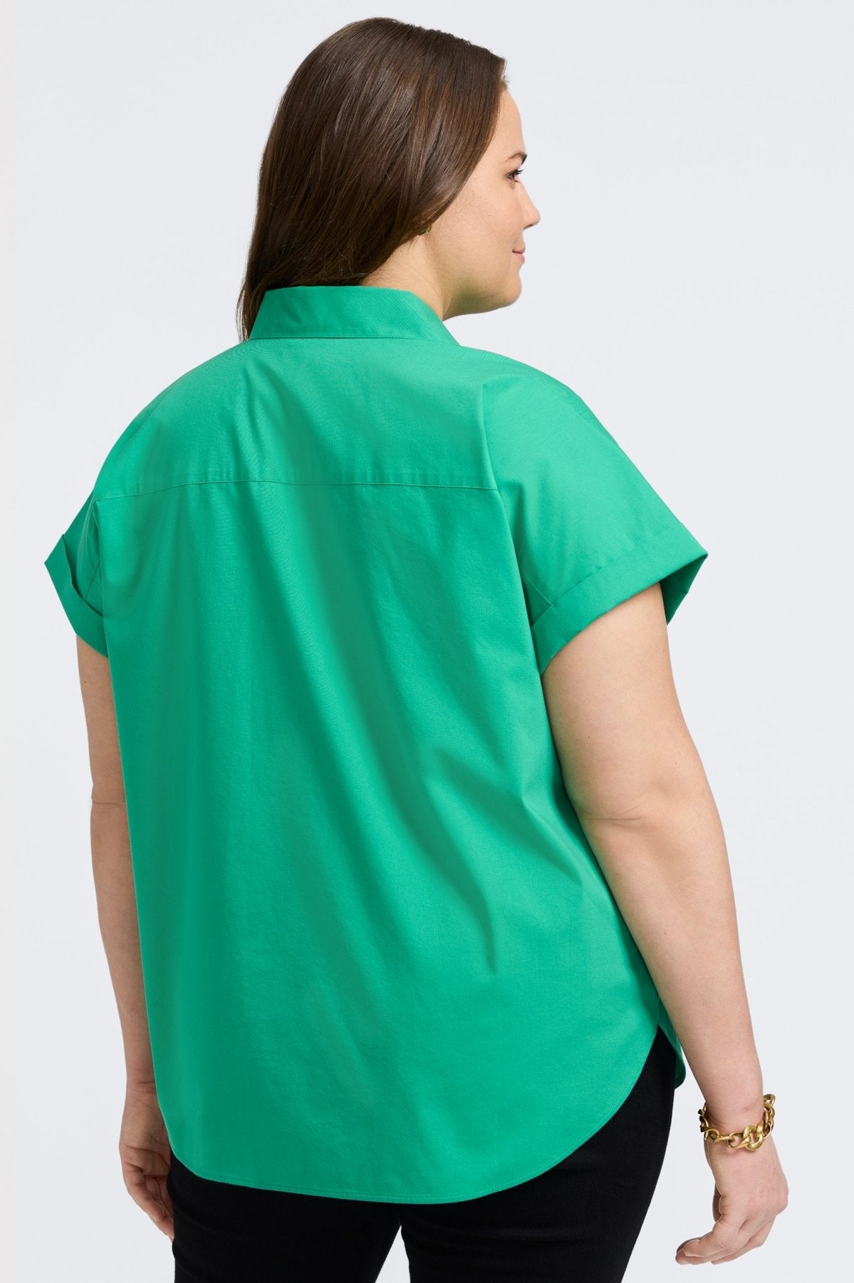 Abigail Plus No Iron Stretch Short Sleeve Shirt for Women - Wrinkle-Free Comfortable Office & Casual Wear