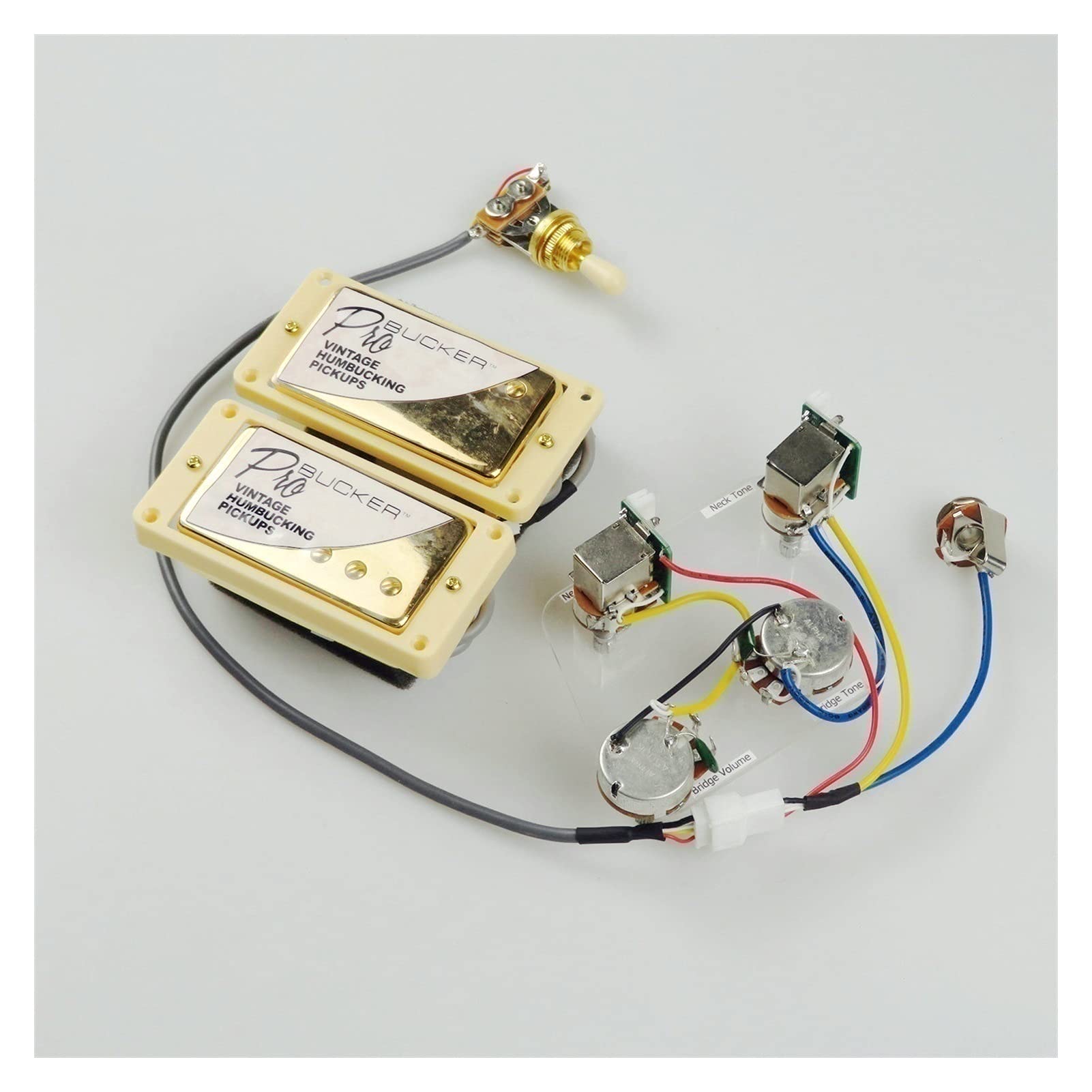 Professional Humbucker Alnico 5 Electric Guitar Pickups Set - Golden YE Frame for Epiphone Guitars | Perfect for Rock, Blues & Metal Performances