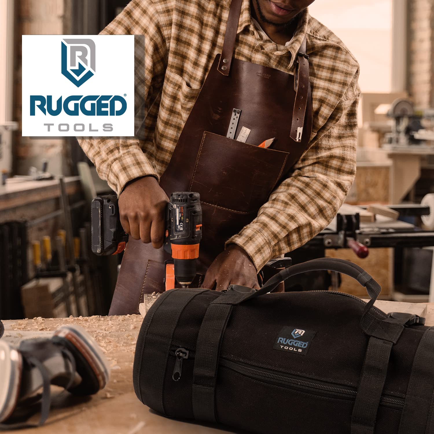 Titan23-XL Heavy Duty Canvas Tool Roll Organizer - Durable Wrench Roll & Tool Pouch for Electricians, HVAC Techs, Plumbers, Carpenters & Auto Mechanics - Perfect for Workshop, Job Site & Vehicle Tool Storage