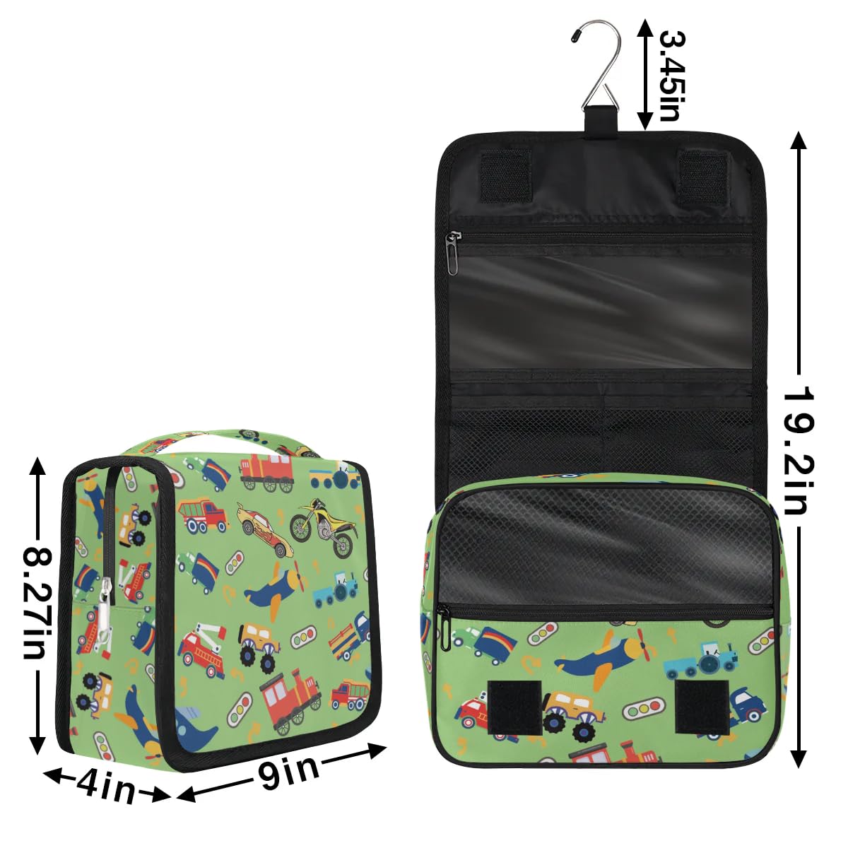 Durable Hanging Travel Toiletry Bag with Hook - Waterproof Cosmetic Organizer for Men & Boys - Perfect for Trucks, Tractors & Cars - Ideal for Toiletries, Makeup & Accessories Storage on Road Trips & Camping
