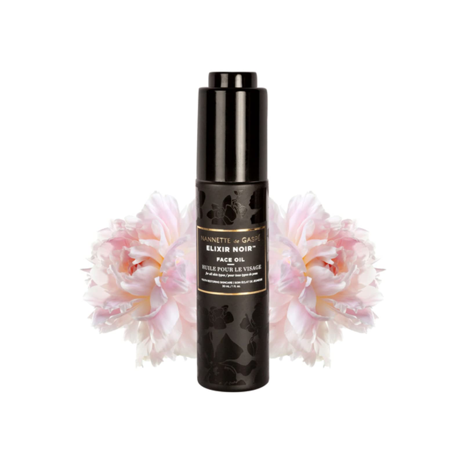 NANNETTE de GASPÉ Elixir Noir Face Oil 30mL/1Fl Oz - Luxury Anti-Aging Facial Oil for Glowing Skin | Perfect for Nighttime Skincare Routine & Dry Skin Treatment