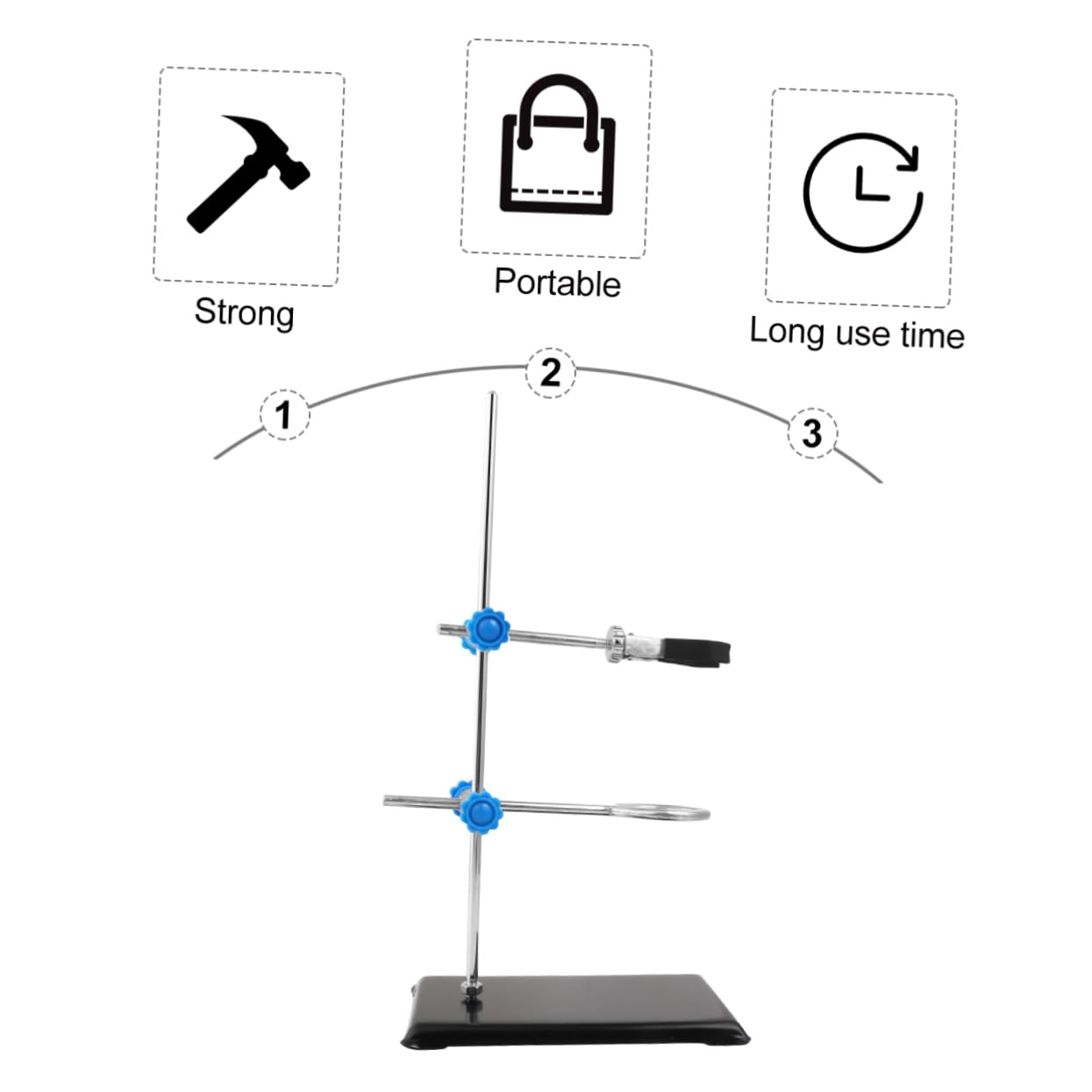Mobestech Mini Lab Clamp Set - Iron Stand for Chemistry & Cooking