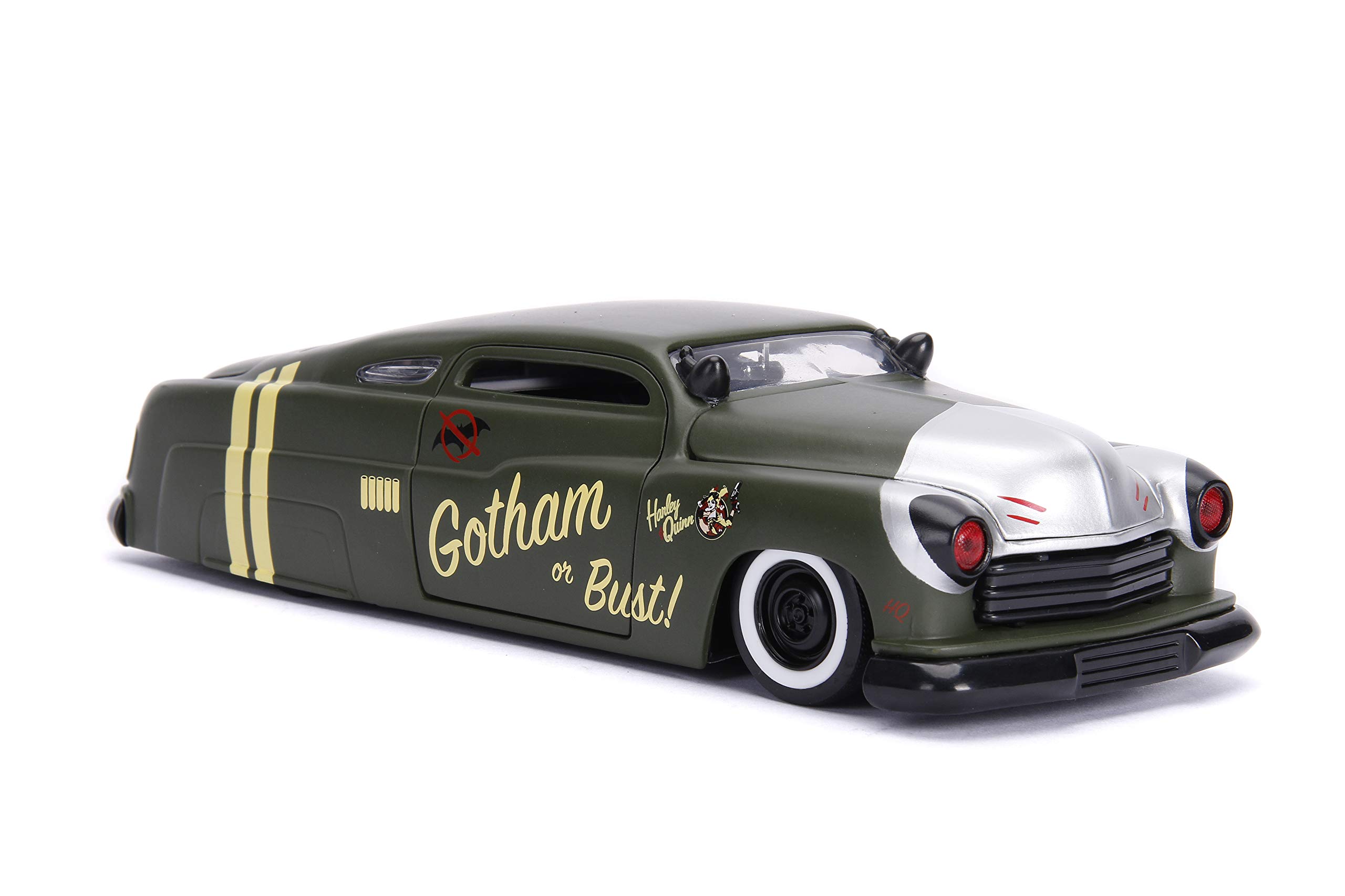 JADA TOYS 1/24 Scale Mercury 1951 & Harley Quinn Action Figure - Collectible Die-Cast Model Car with DC Comics Character for Display & Gifts