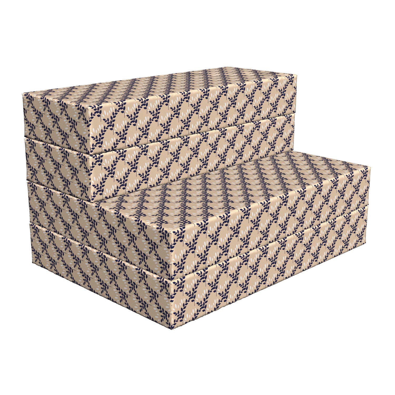 Ambesonne Foldable Mattress - Abstract Gardening Plants Herbal Design, 74.8