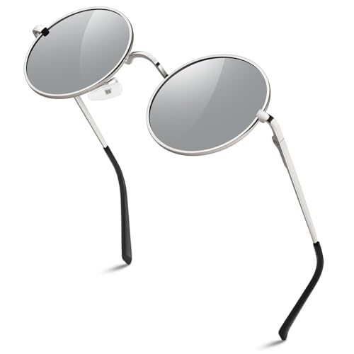 45mm Silver Frame Mirrored Silver Lens