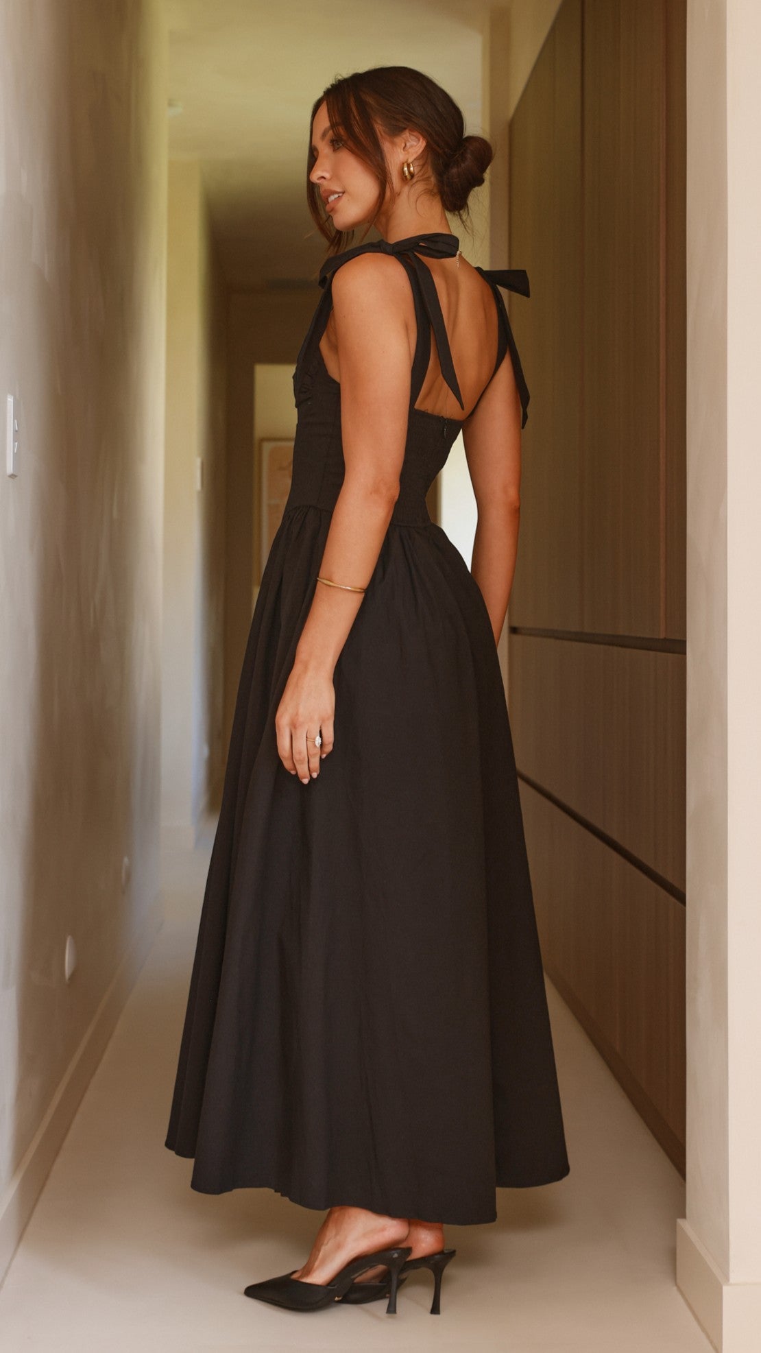 Haisley Maxi Dress for Women - Elegant Black Long Flowy Dress for Summer, Beach, Party & Evening Wear