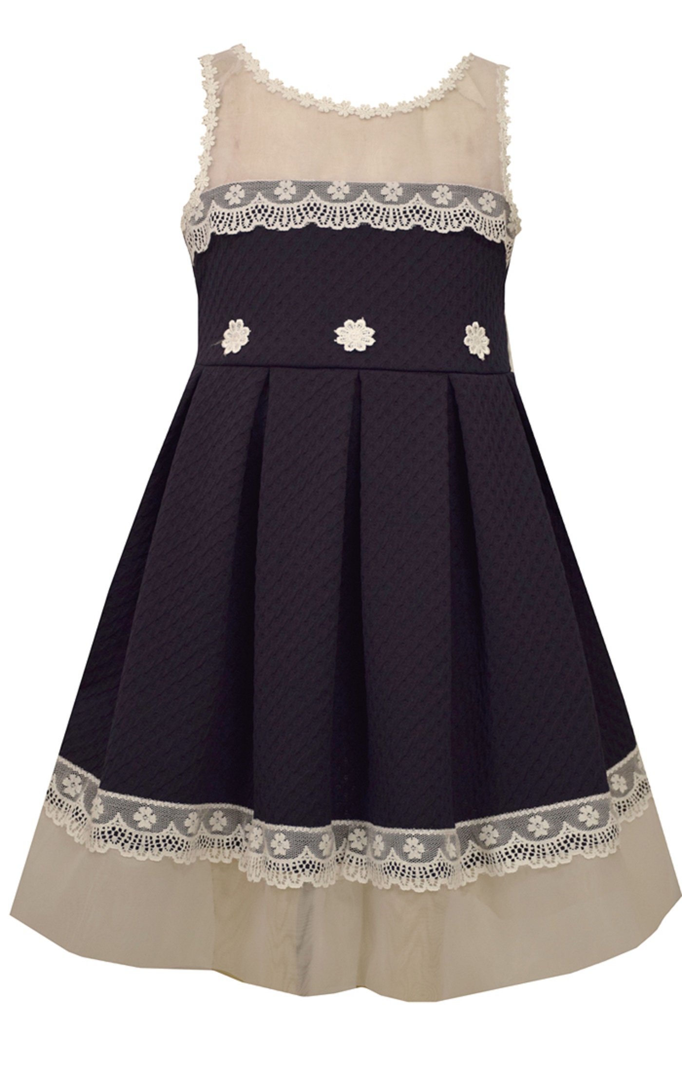 Bonnie Jean Girls' Textured Knit Chiffon Dress for Big Girls | Elegant Party & Special Occasion Outfit