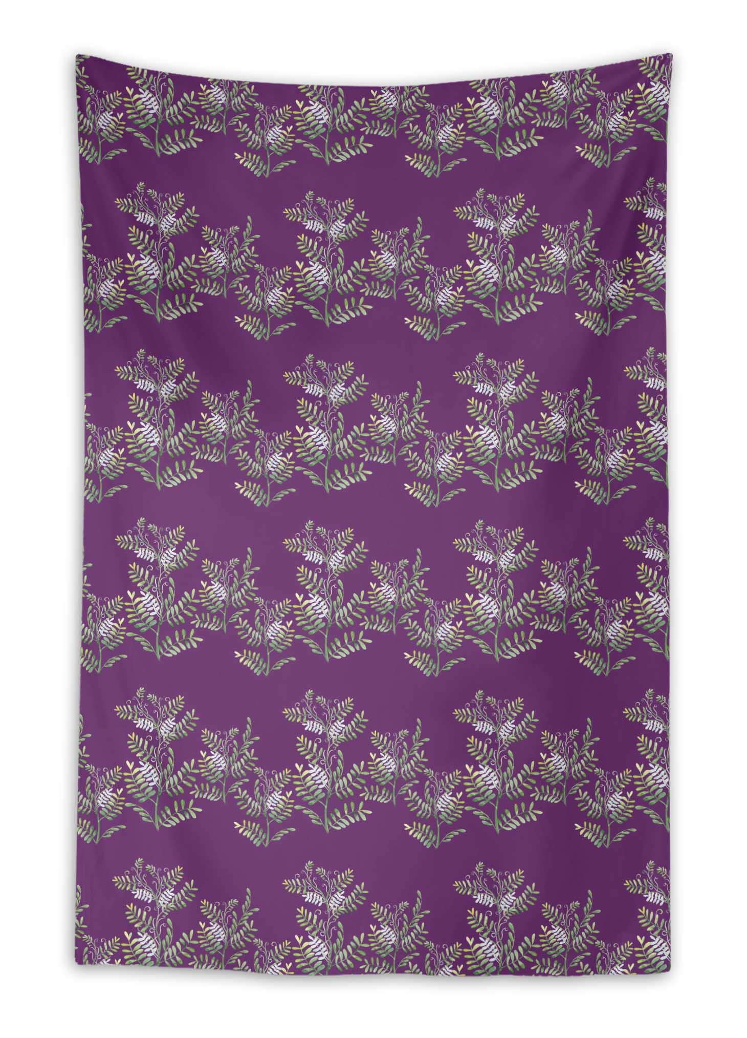 Purple Mimosa Pudica Leaves Printed Tapestry - 58 x 92 Inch Bohemian Wall Hanging for Dorm Room Decor, Beach Throw Blanket & Festival Backdrop | Perfect for Bedroom, Living Room & Outdoor Picnics