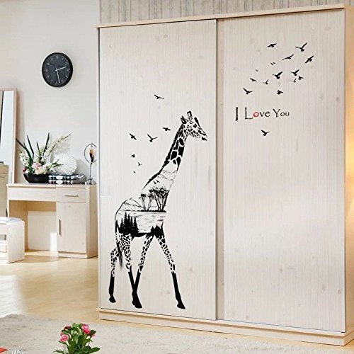 Removable Vinyl Wall Decal - Giraffe Nursery Wall Stickers for Baby Girls Room, Inspirational Quote Home Decor - Perfect for Nursery, Kids Bedroom & Playroom Decorations