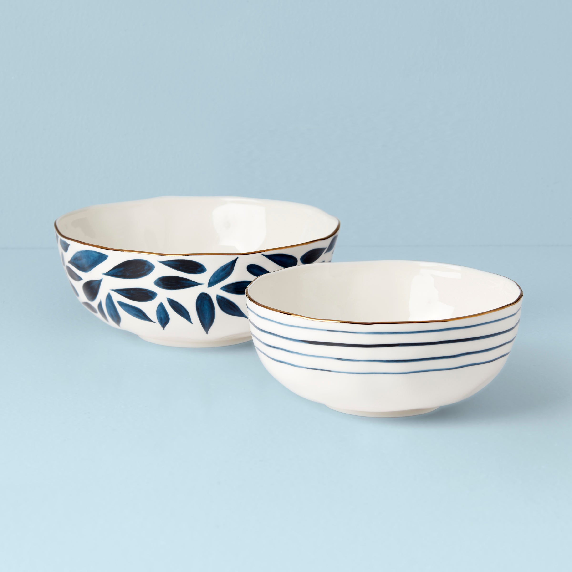 Blue Bay 2-Piece Nesting Bowl Set - Durable Mixing & Serving Bowls for Kitchen, Baking, Meal Prep & Salad - Space Saving Stackable Design
