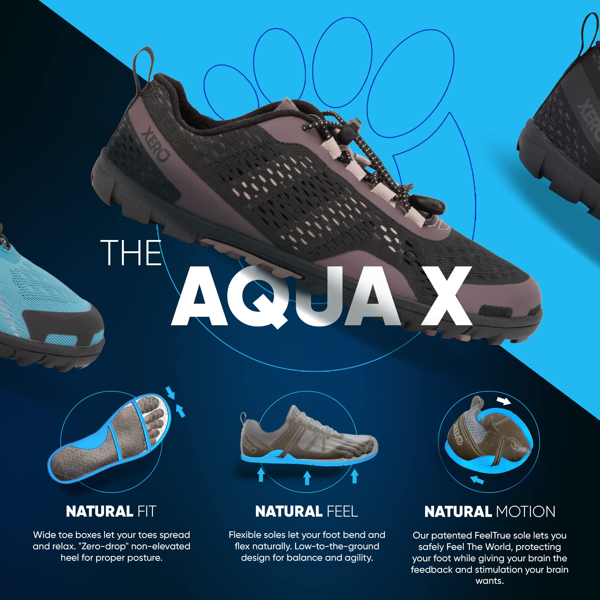 Xero Shoes Barefoot Water Shoes for Women - Aqua X Sport Minimalist Water Shoes with Wide Toe Box & Zero Drop Heel | Lightweight Quick-Dry for Beach, Hiking, Running, Swimming & Water Sports | Perfect for Outdoor Adventures & Active Lifestyles