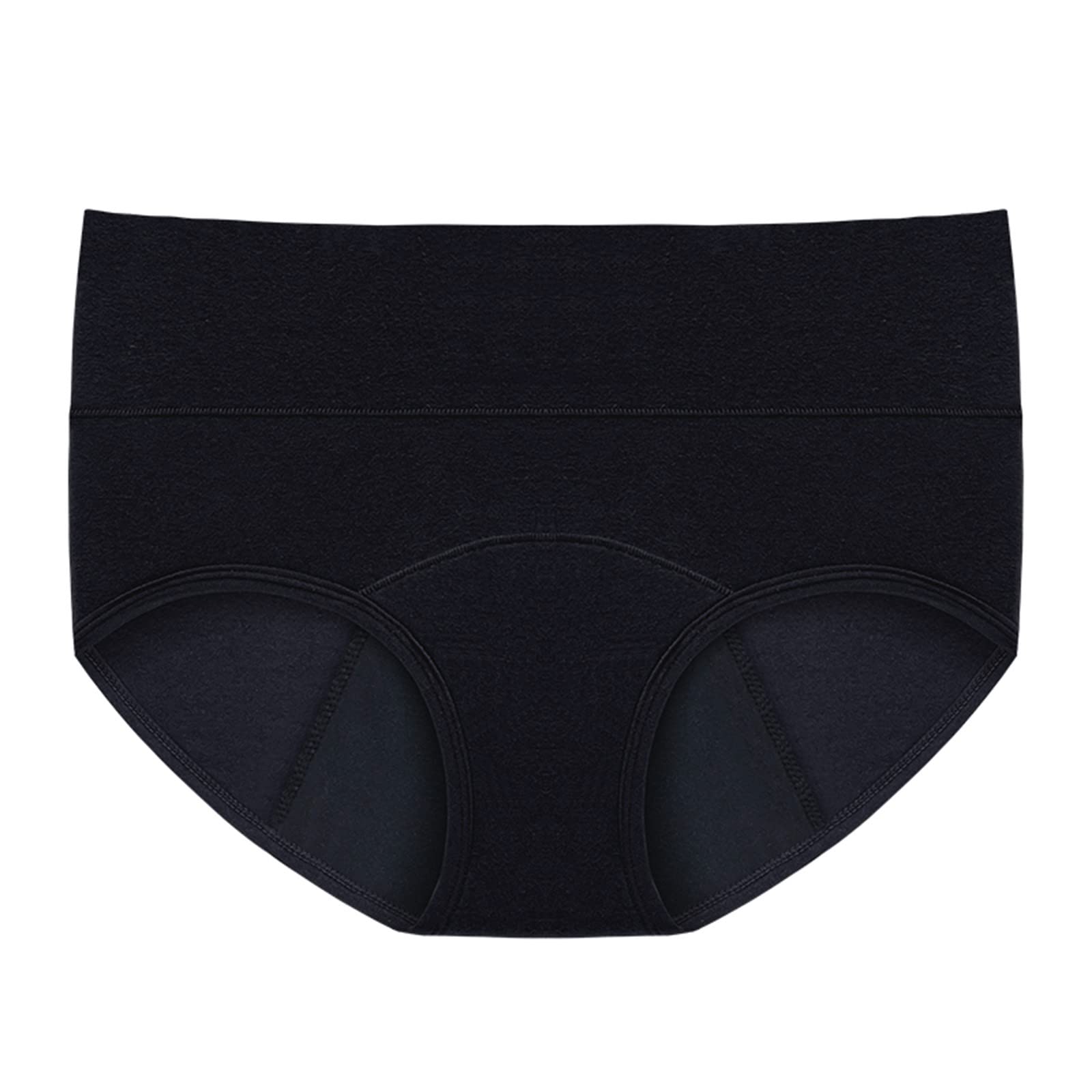 Smileyth High Waist Leakproof Underwear for Women - Plus Size Period Panties, Menstrual Protection Briefs (Black, XL) - Comfortable for Overnight Wear, Postpartum & Active Lifestyles