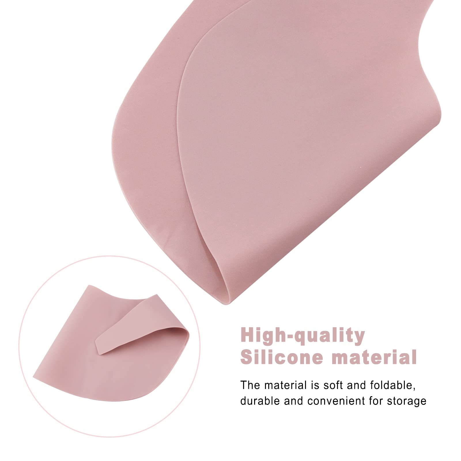 Non-Slip Silicone High Chair Placemat Set of 2 - Hygienic Baby Feeding Tray Cover for Stokke Tripp Trapp & Other High Chairs (Grey/Pink) | Easy Clean, BPA-Free for Messy Mealtime & Toddler Dining