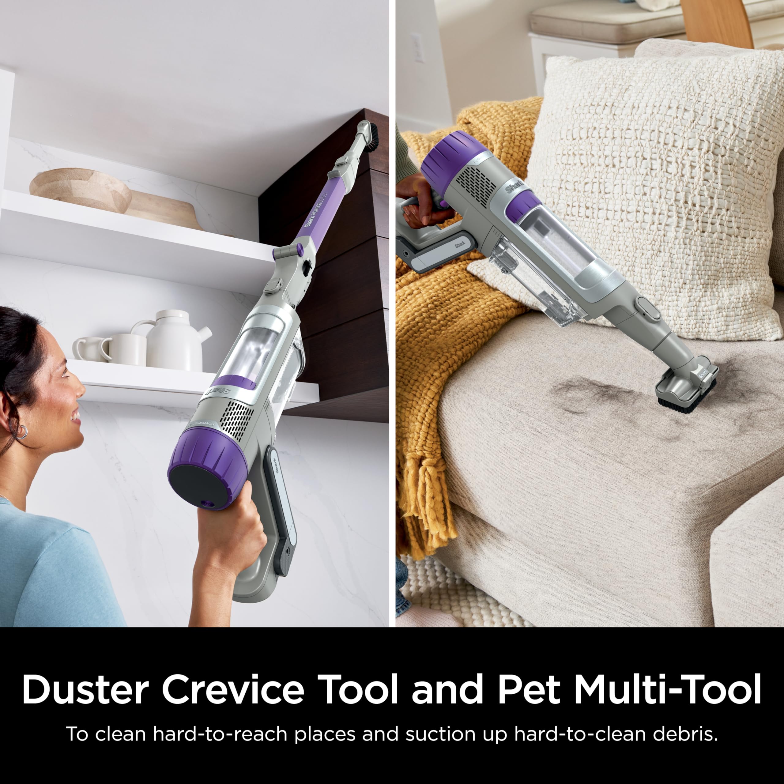 Shark PowerDetect Cordless Stick Vacuum Cleaner with HEPA Filtration - 70 Min Runtime, Powerful Suction for Pet Hair, Carpets & Hard Floors - XL Dust Cup, Lightweight & Portable (Dark Gray, IP1251) - Perfect for Home Cleaning, Quick Pickups & Pet Owners