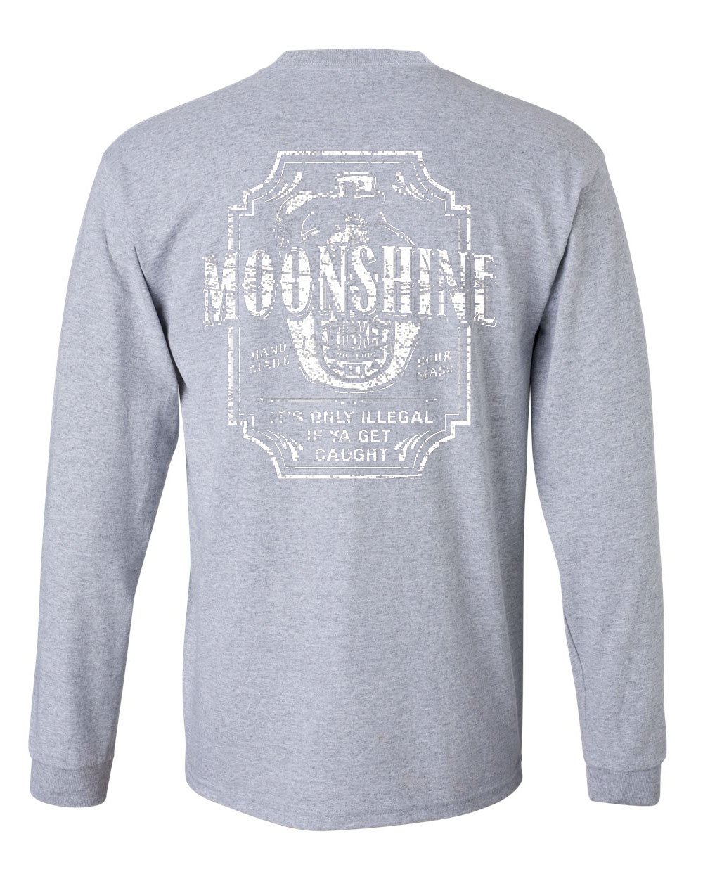 Moonshine Tennessee Whiskey Themed Long Sleeve T-Shirt | Vintage American South Drinking Apparel for Men & Women | Perfect for Whiskey Lovers, Bar Hopping & Country Music Festivals