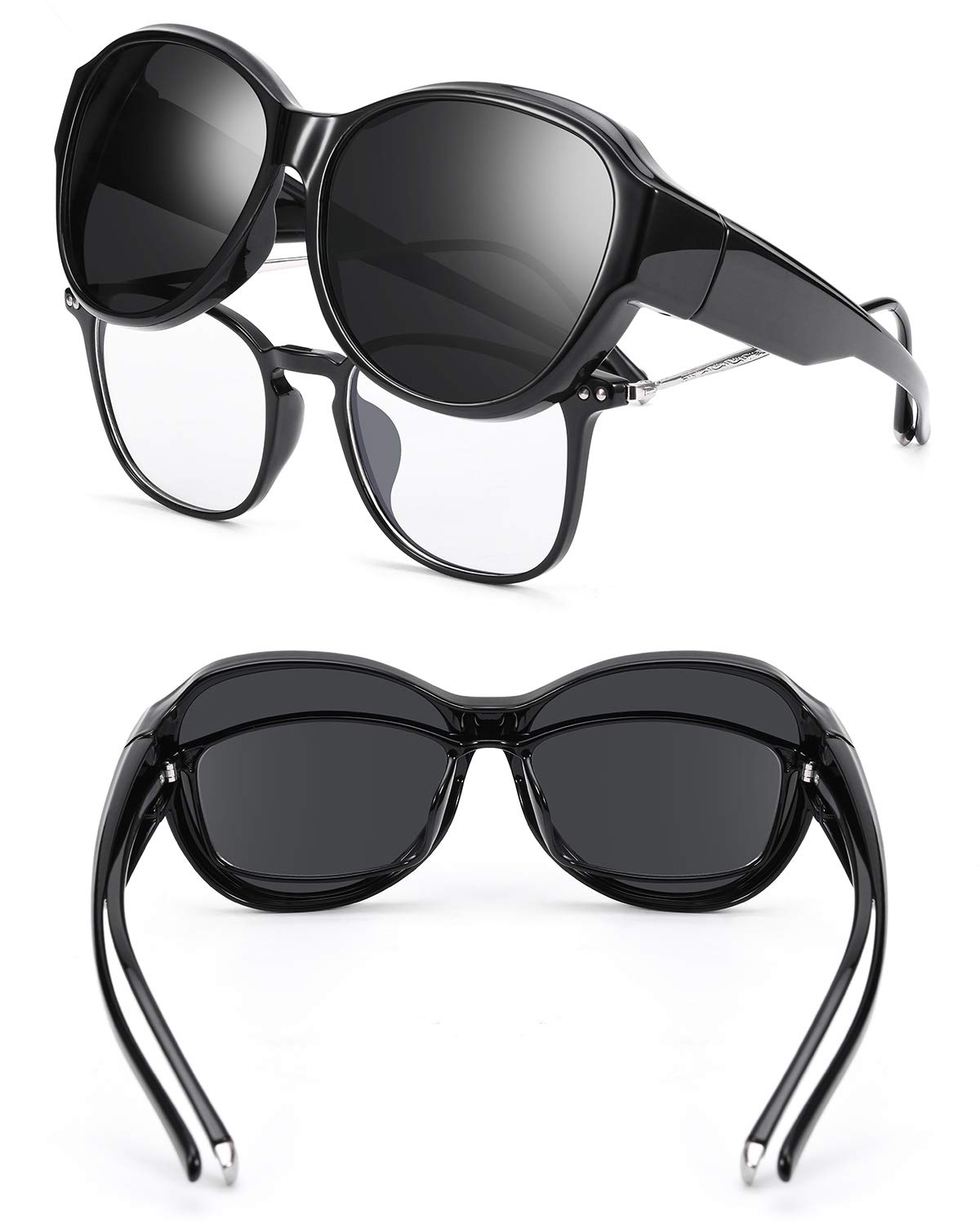 Oversized Fit Over Sunglasses for Women & Men - Polarized Lenses with 100% UV Protection - Perfect for Driving, Outdoor Sports & Daily Wear