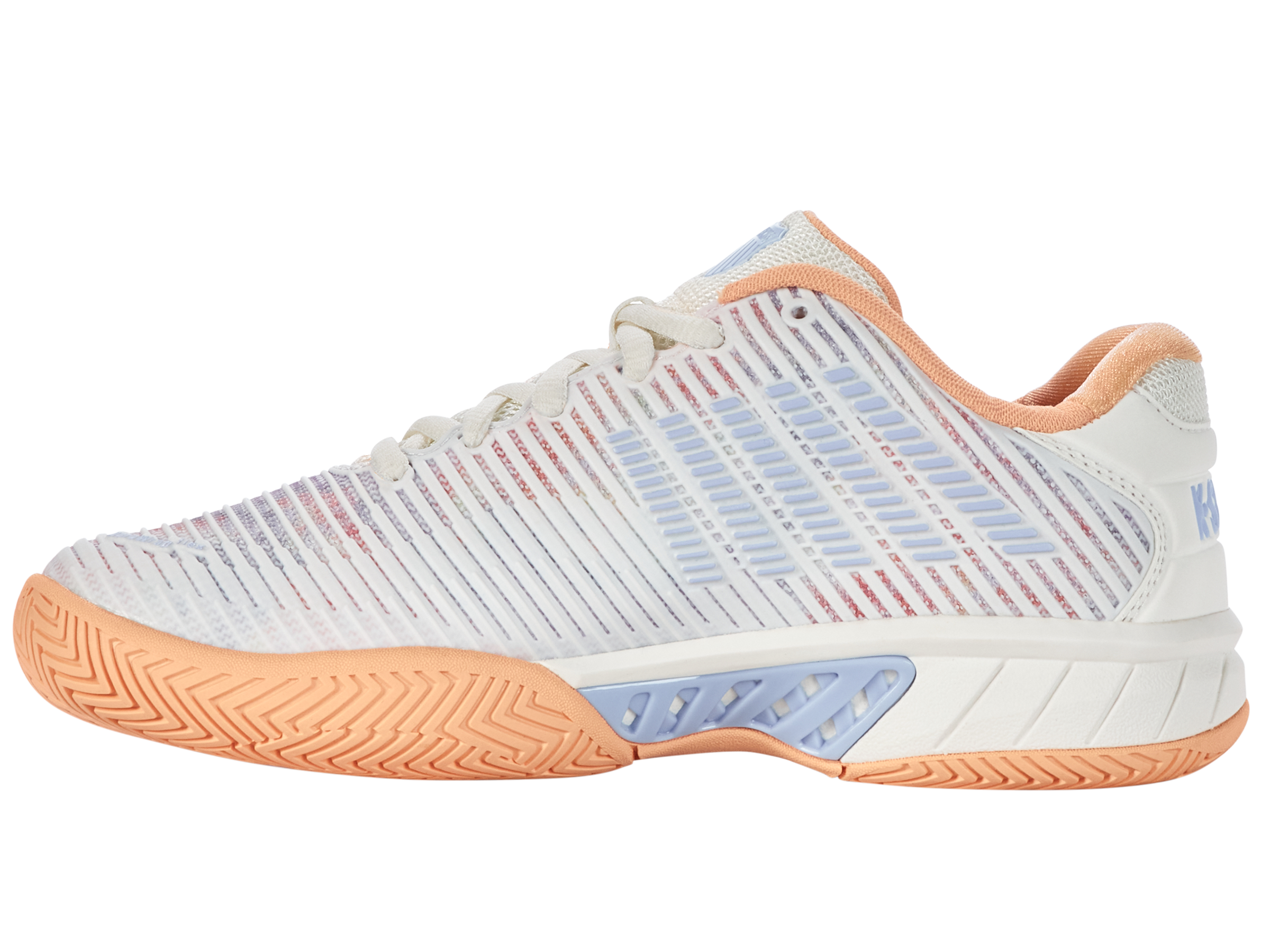 Hypercourt Express 2 Basketball Shoes - Women's Size 6.5 (165 M) in Star White/Peach Fuzz/Heather | Lightweight Court Sneakers for Basketball & Casual Wear